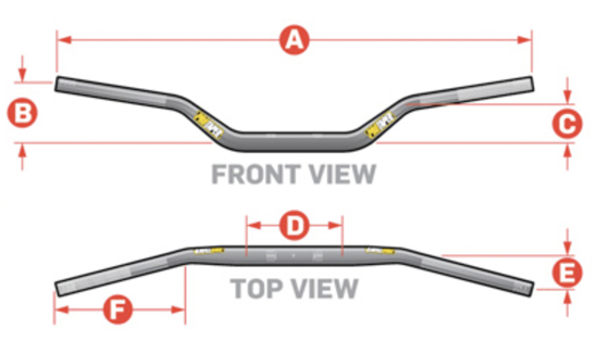 Guidon PROTAPER SE Ø22 KLX/DRZ110 PLATINUM GY