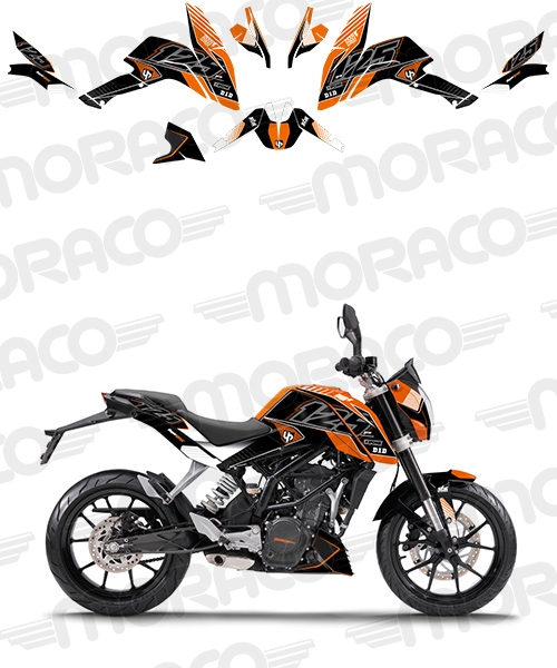 Kit Deco UP MAXIMIZE KTM DUKE 125 11,\u003e13 noir,oran