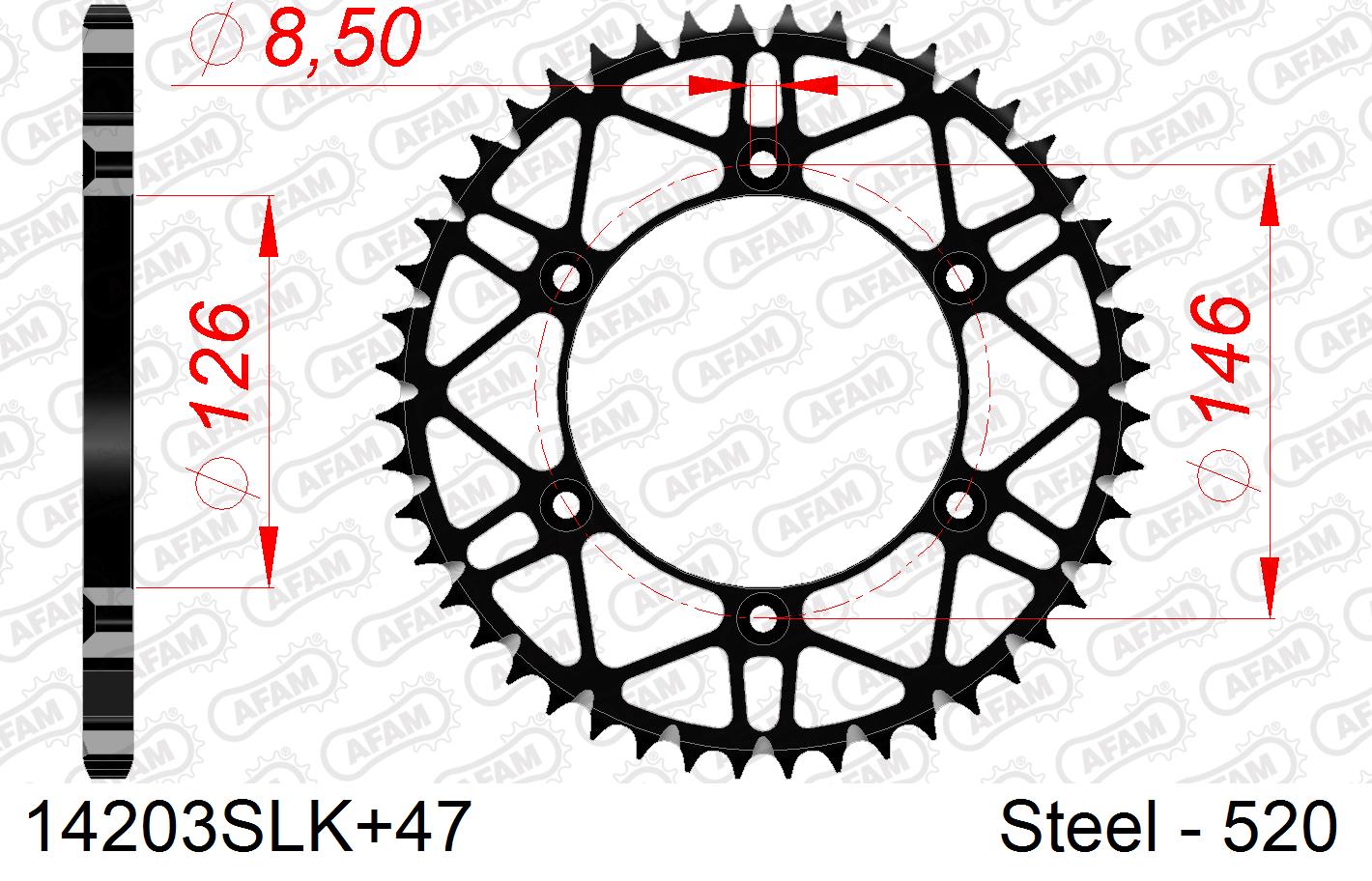 COURONNE ACIER #520 S/C 14203SLK+47