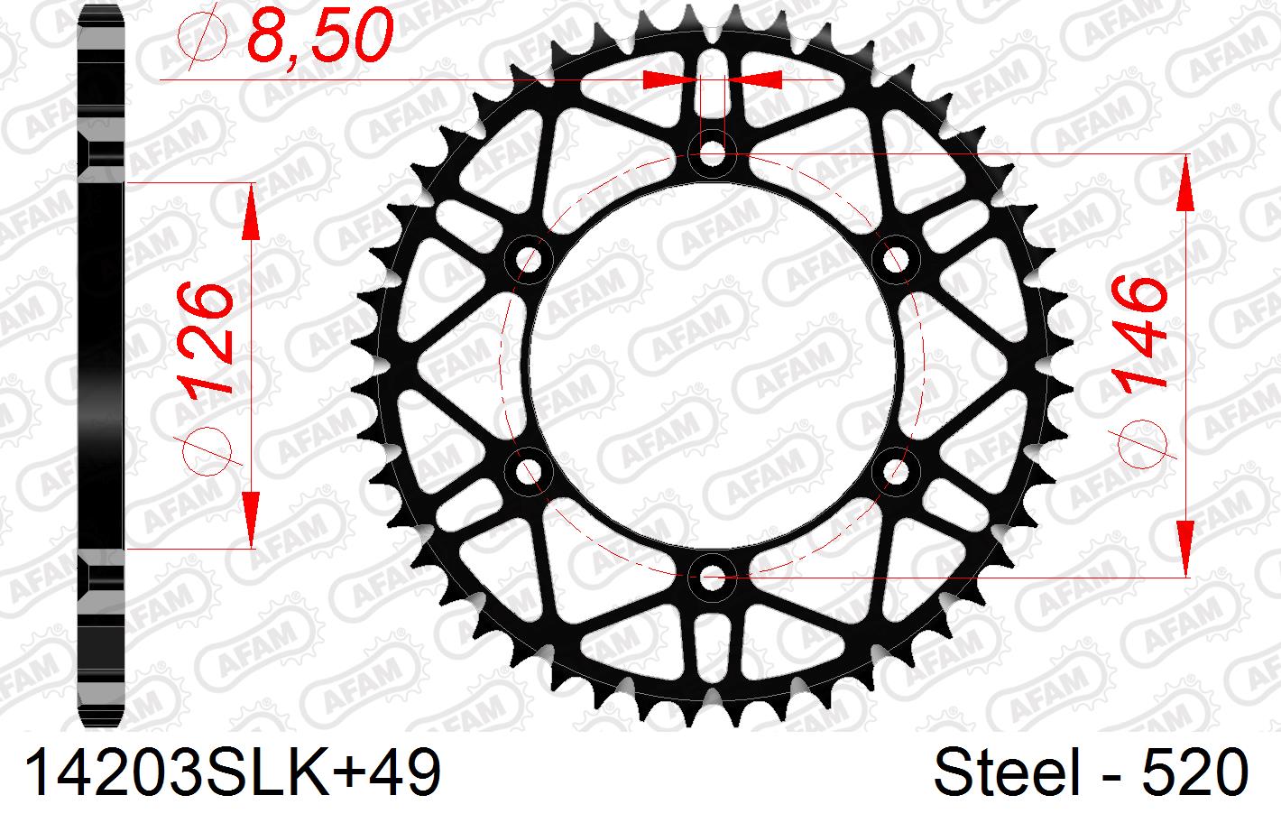 COURONNE ACIER #520 S/C 14203SLK+49