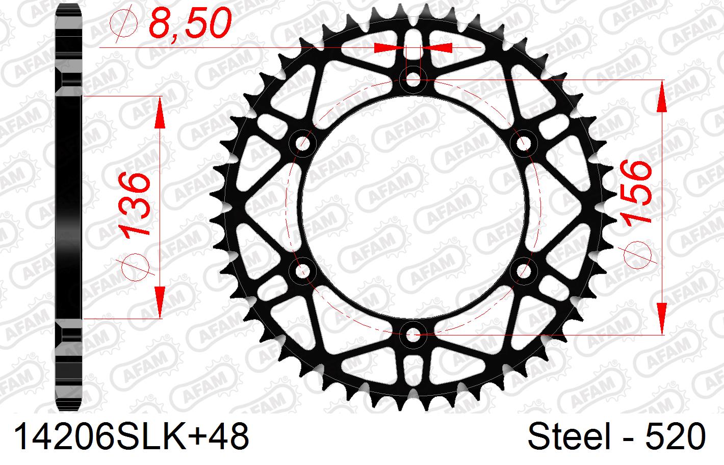 COURONNE ACIER #520 S/C 14206SLK+48