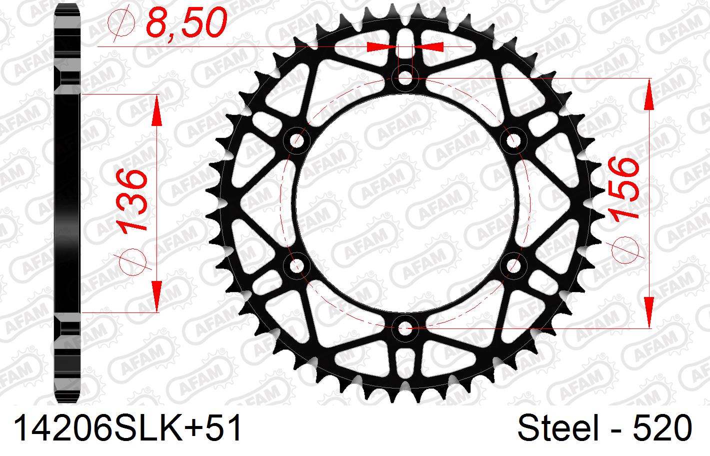 COURONNE ACIER #520 S/C 14206SLK+51