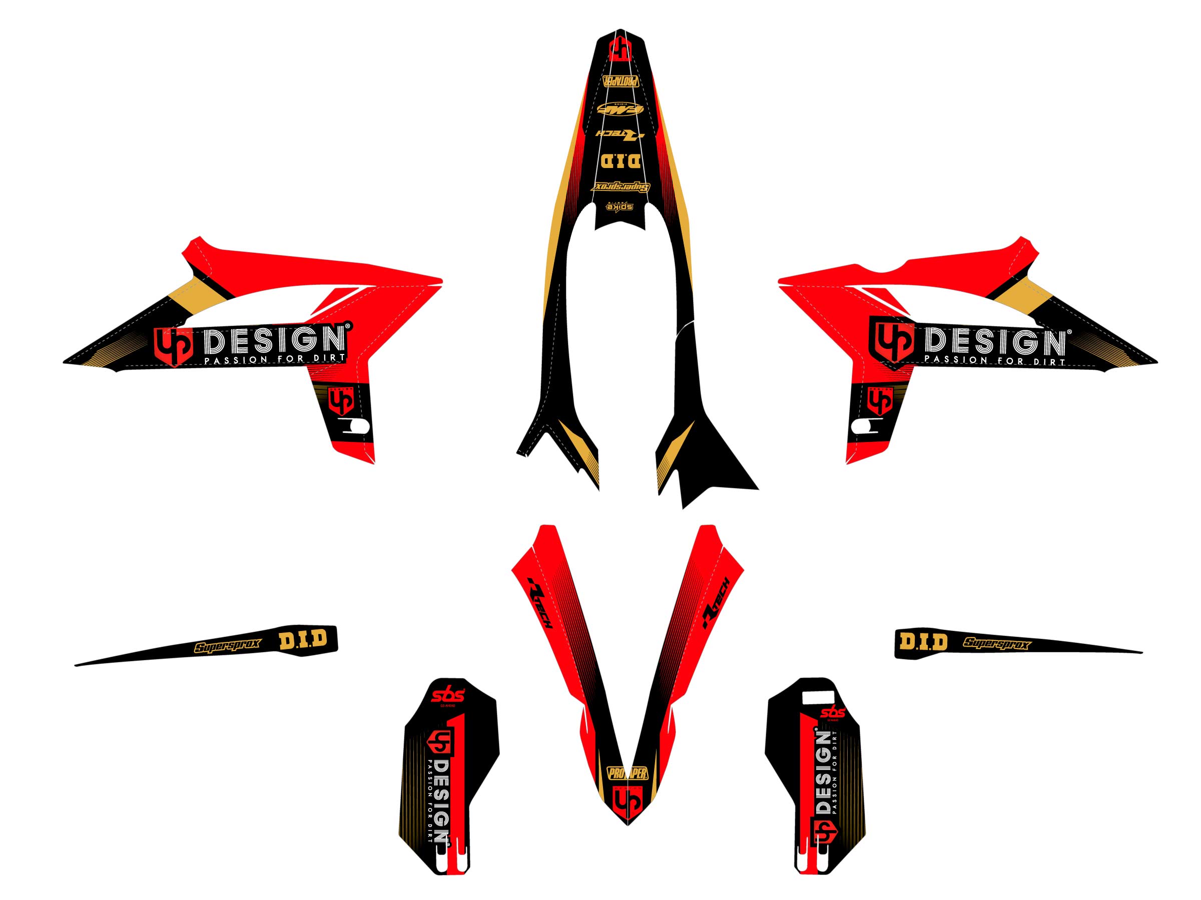 Kit Déco UP SPIKE BETA RR (2020-2022) Noir-Rouge