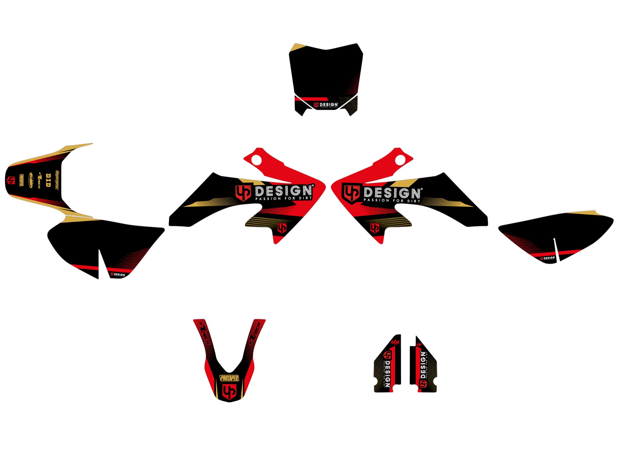 Kit Déco UP SPIKE HONDA CRF 50 (2013-2022) Noir-Rouge