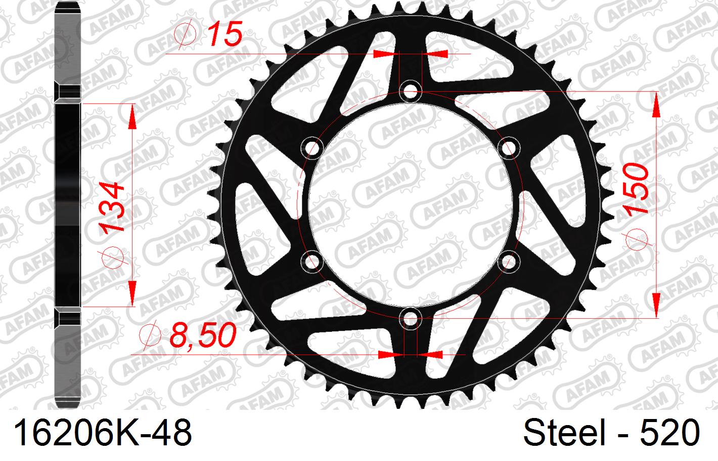 COURONNE ACIER #520 NOIR 16206K-48