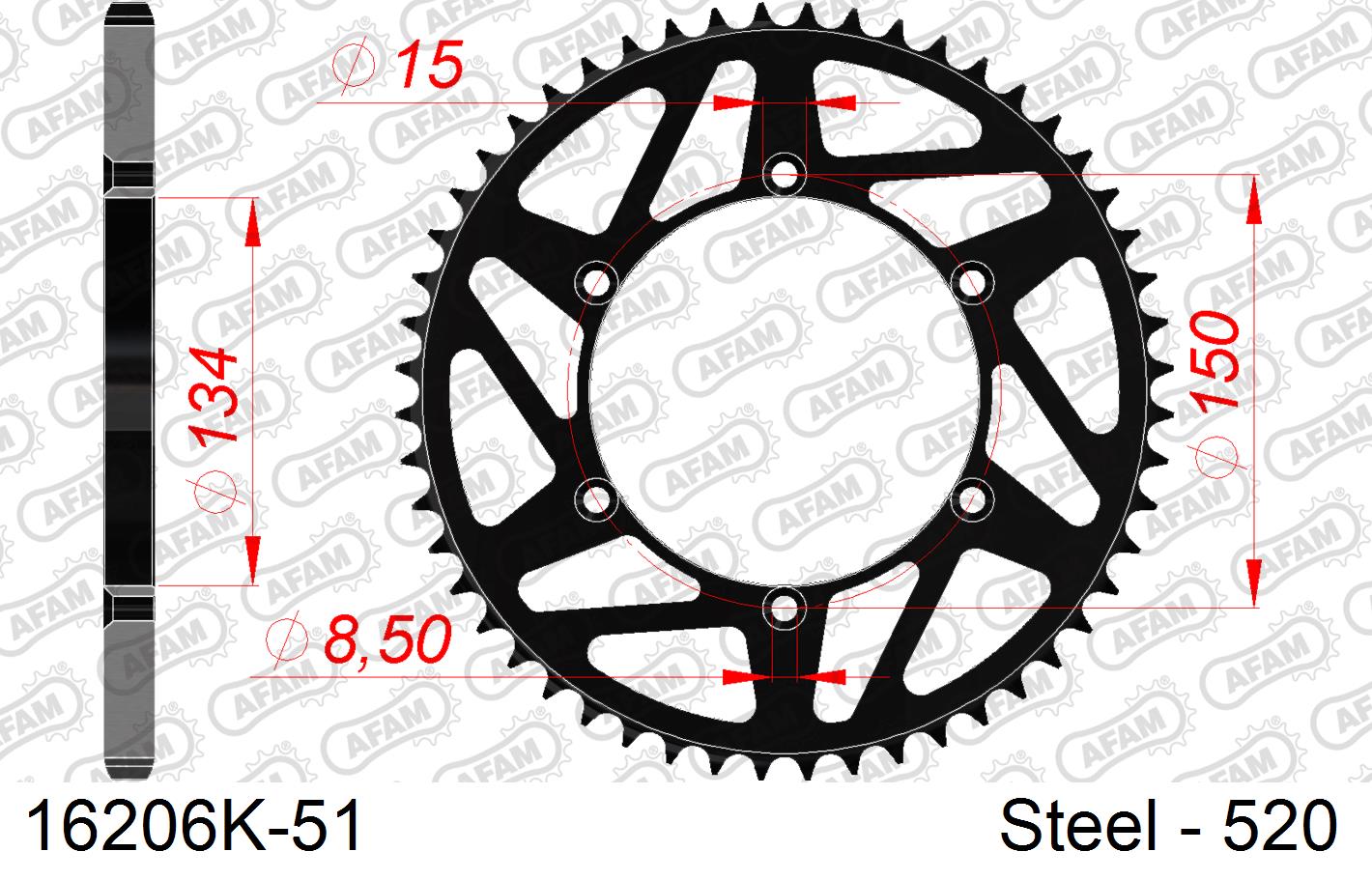 COURONNE ACIER #520 NOIR 16206K-51