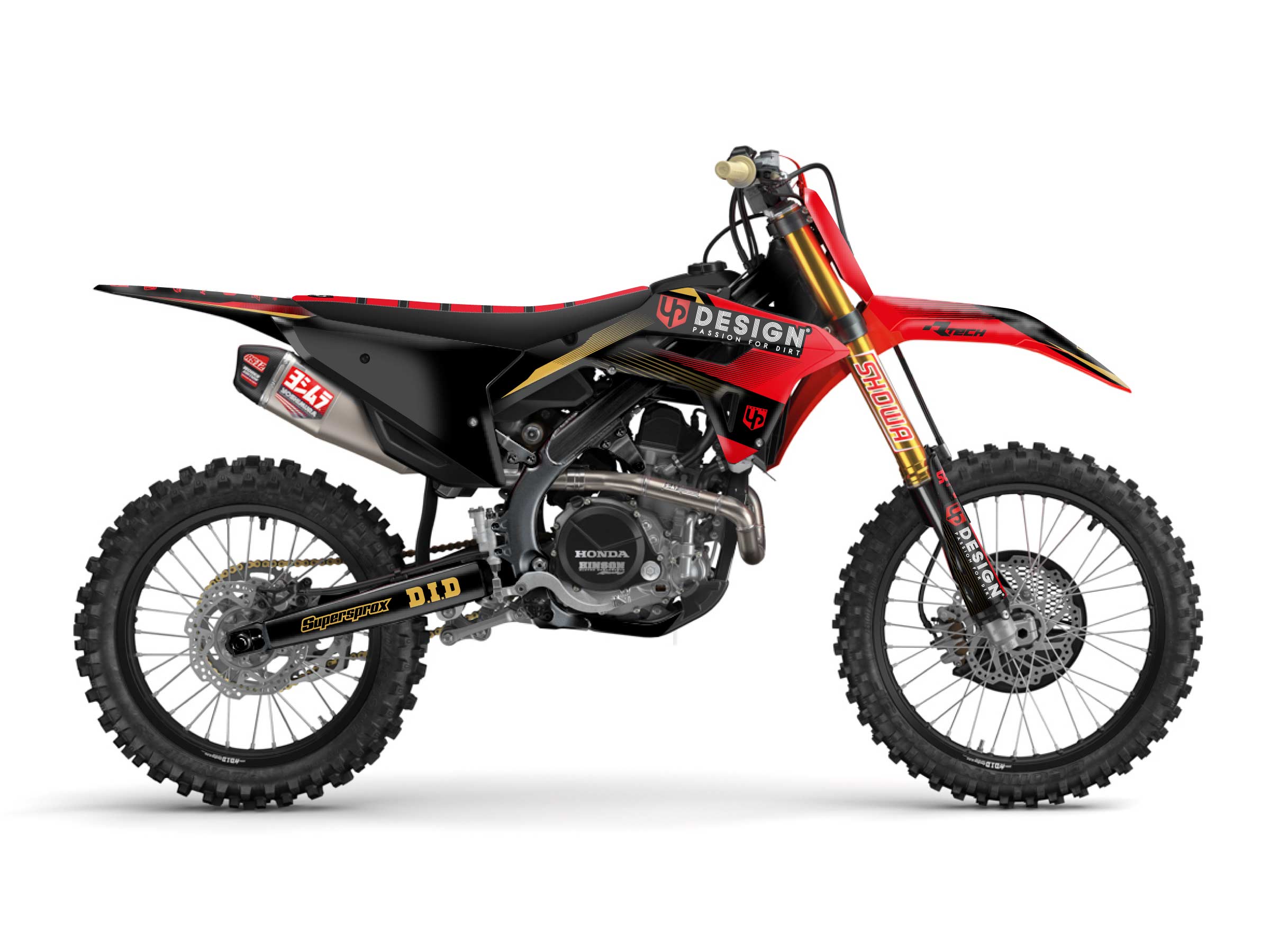 Kit Déco UP SPIKE HONDA CRF 250 R (2014-2017) Noir-Rouge