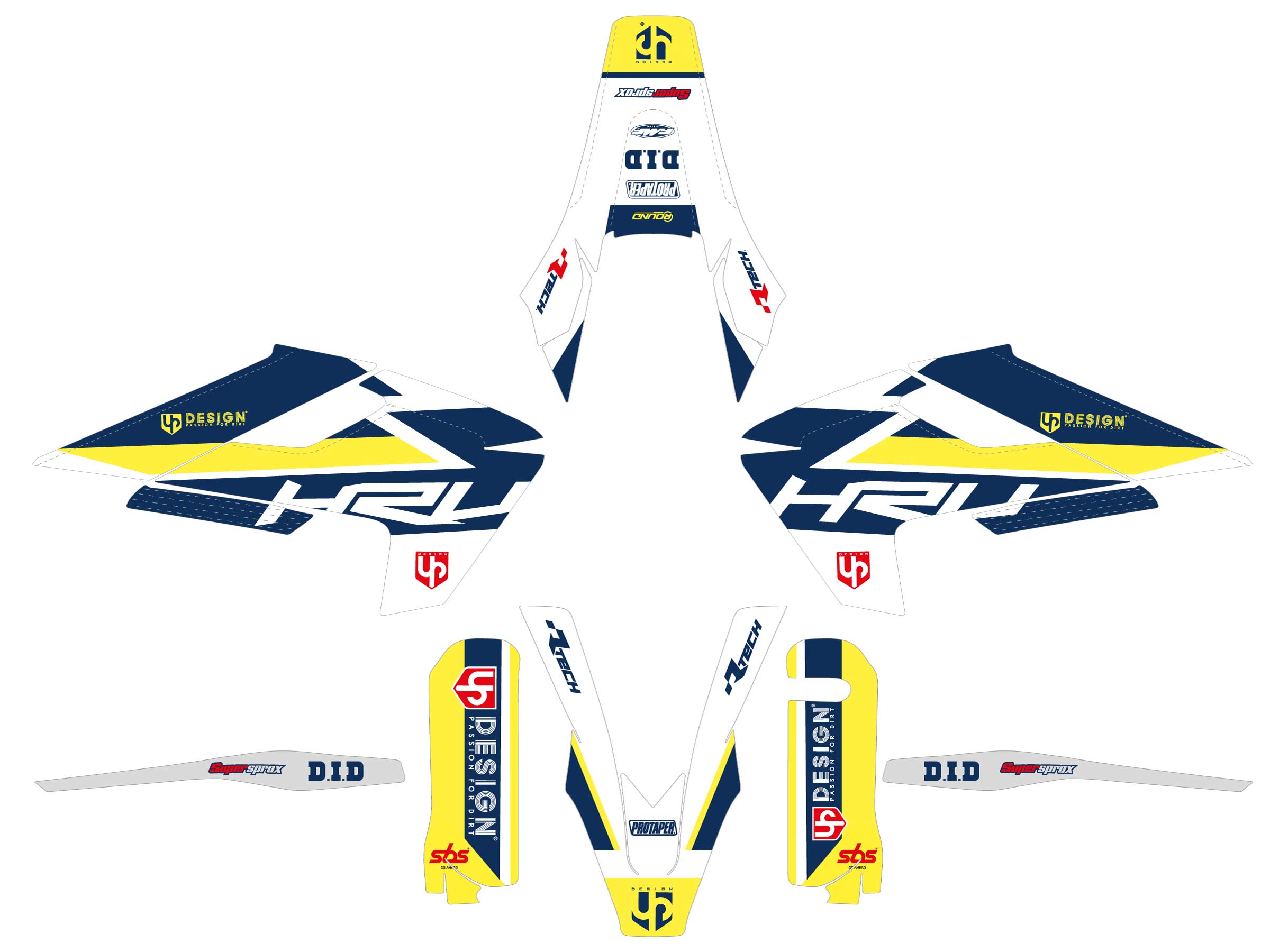 Kit Déco UP ROUND HUSQVARNA TC (2008-2013) Blanc