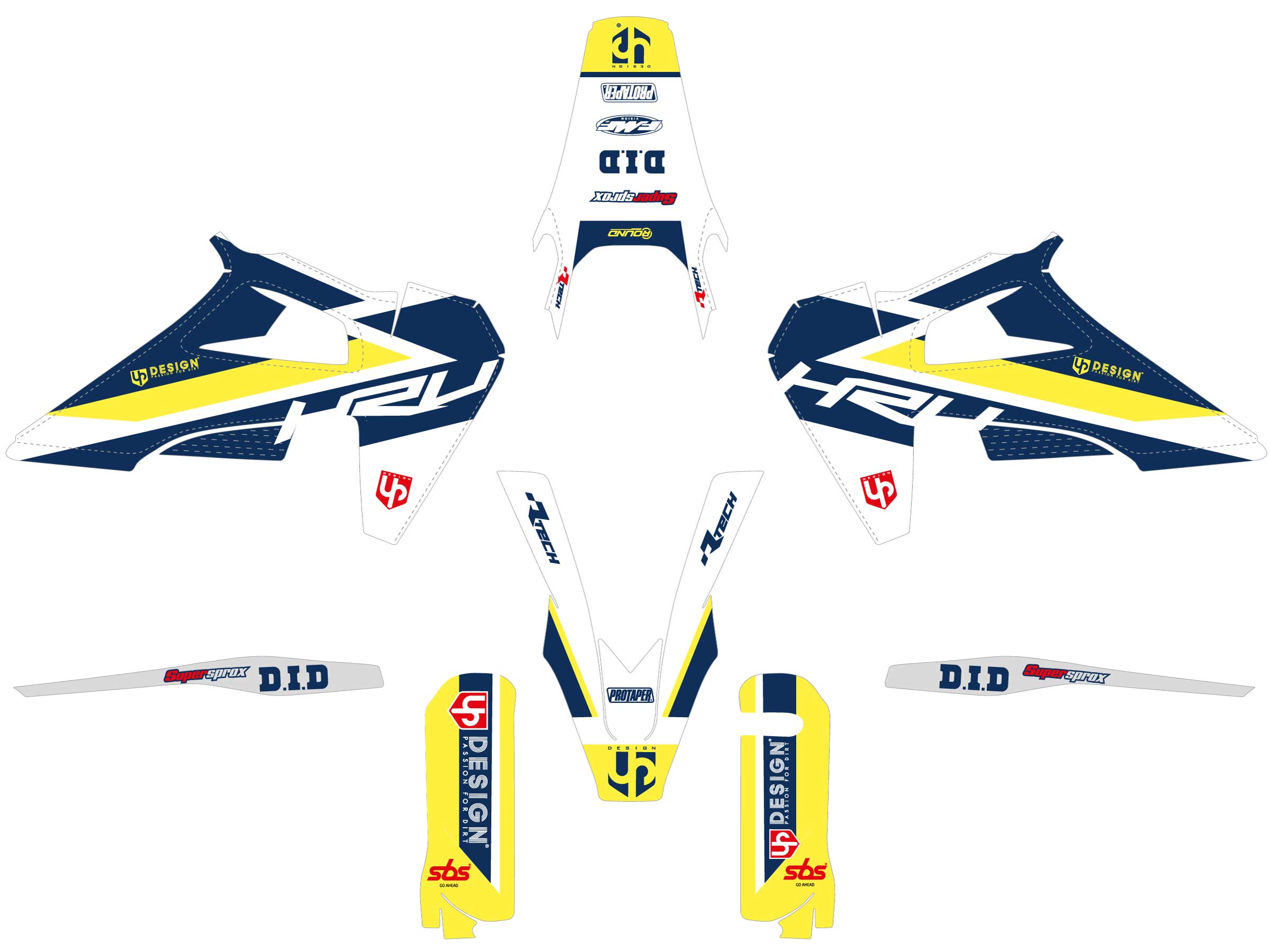 Kit Déco UP ROUND HUSQVARNA TC (2019-2022) Blanc