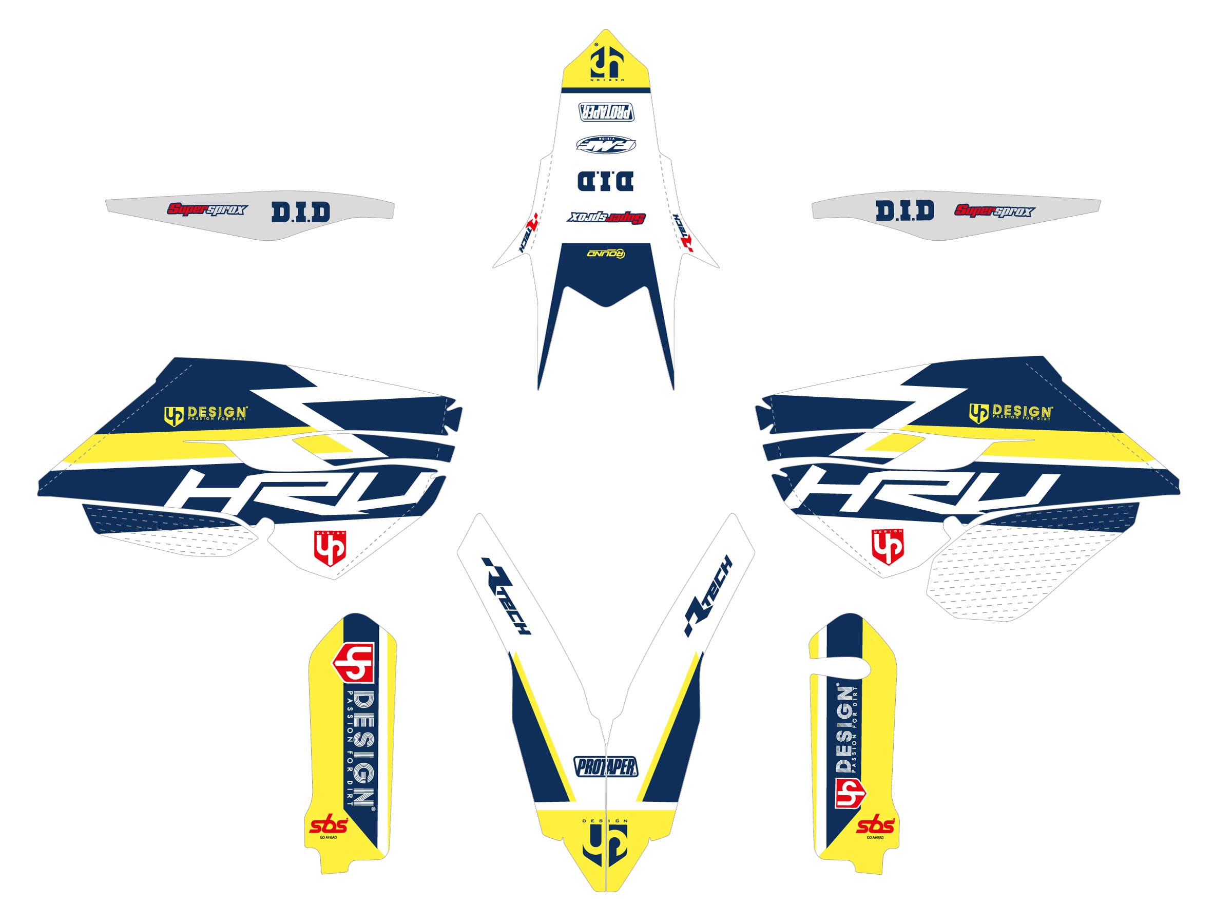 Kit Déco UP ROUND HUSQVARNA TE (2014) Blanc