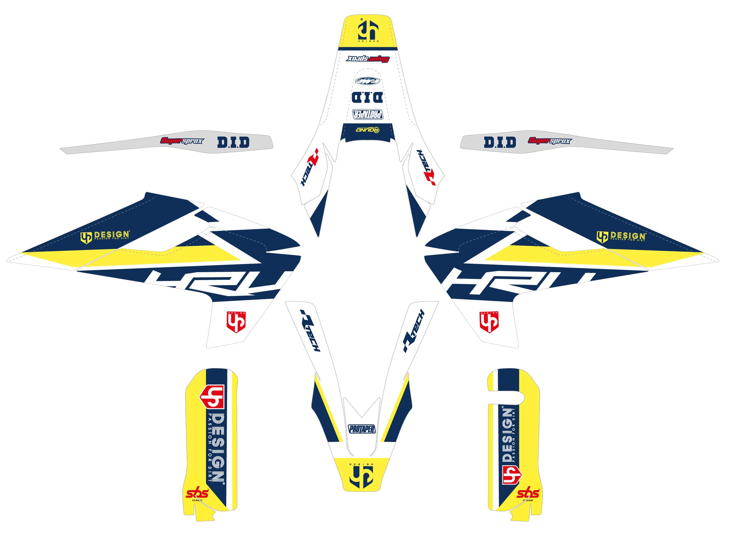 Kit Déco UP ROUND HUSQVARNA TE (2017-2019) Blanc