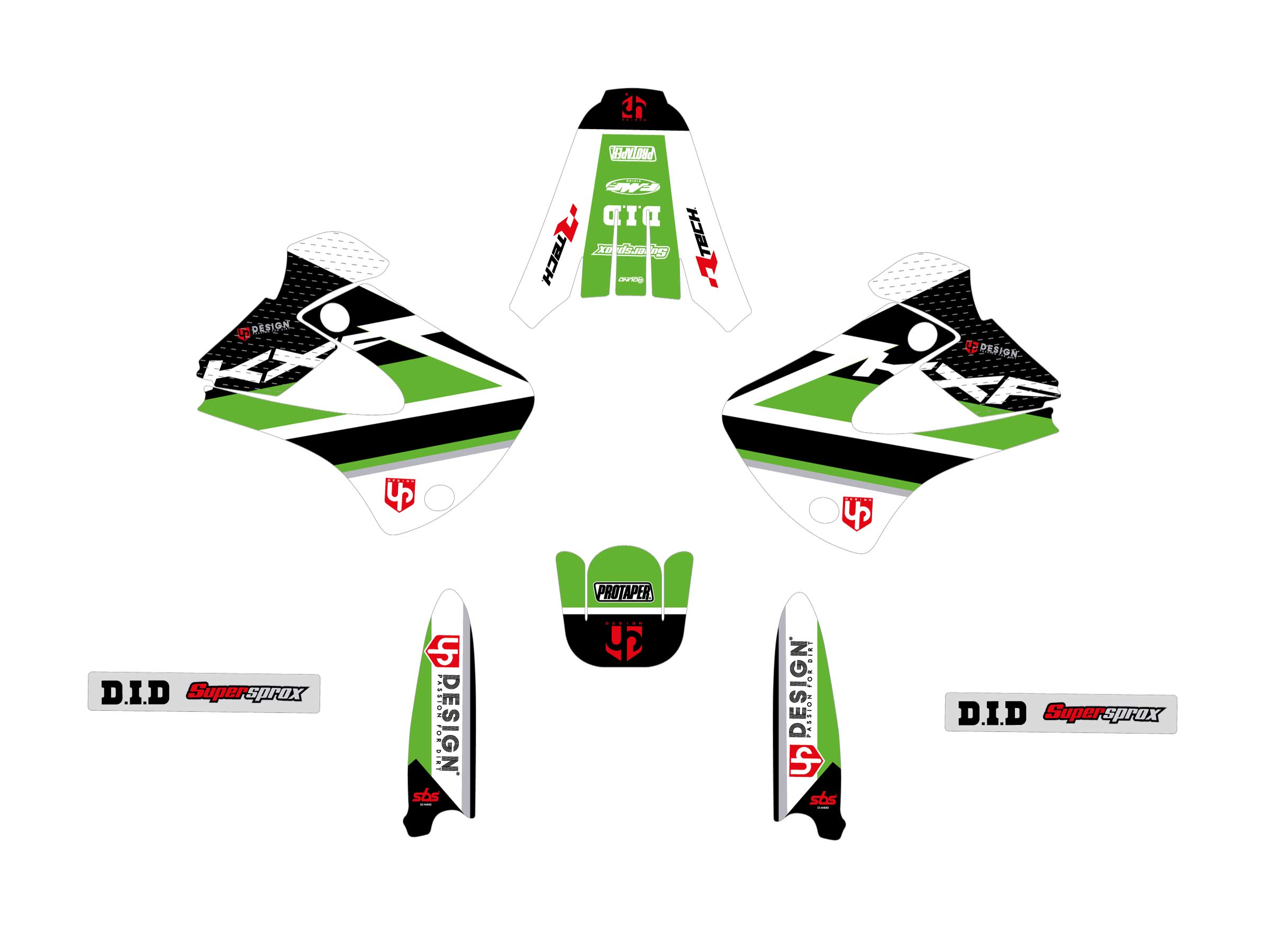 Kit Déco UP ROUND KAWASAKI KX 85 (2002-2013) Vert