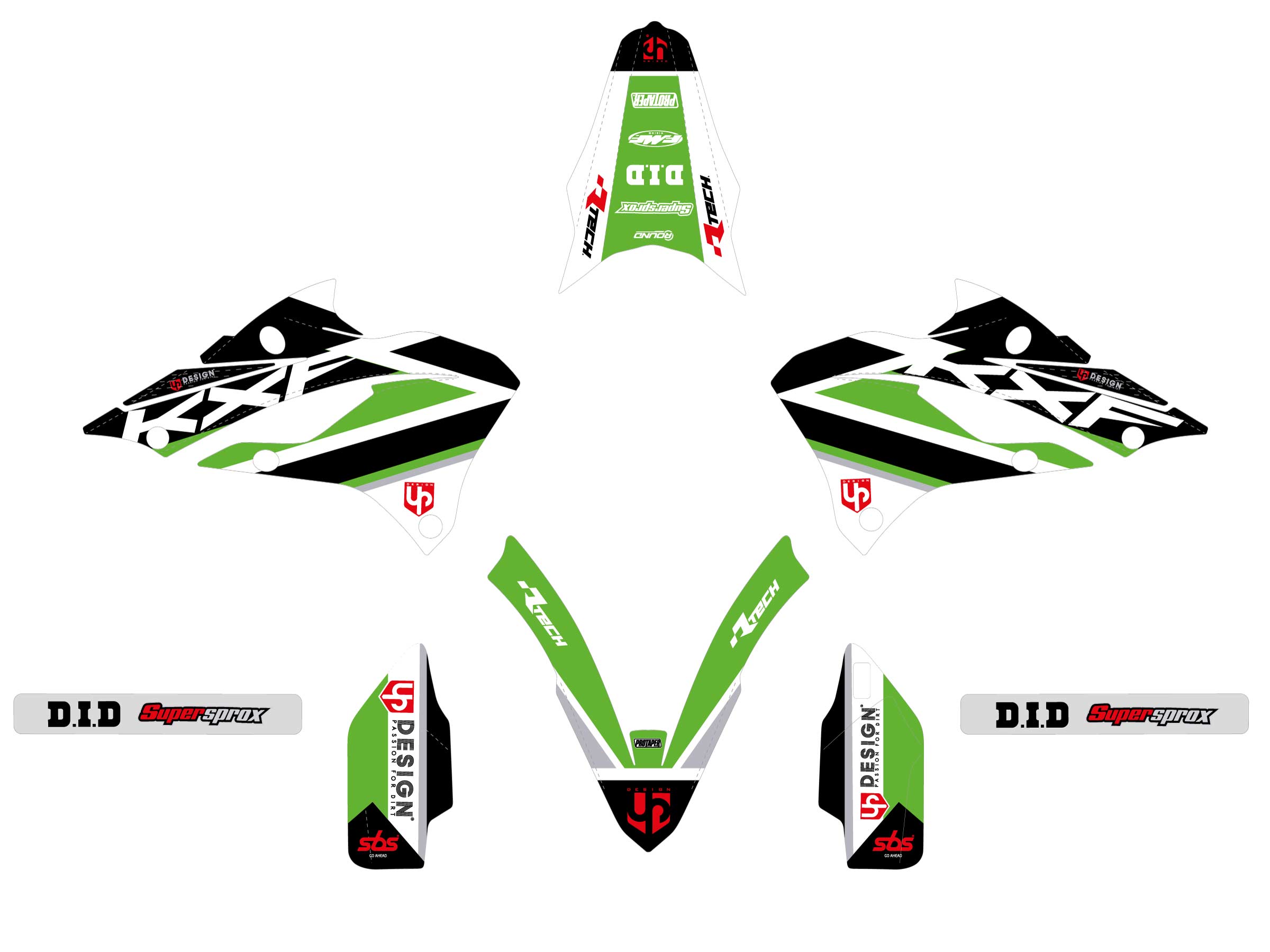 Kit Déco UP ROUND KAWASAKI KX 85 (2022-2022) Vert