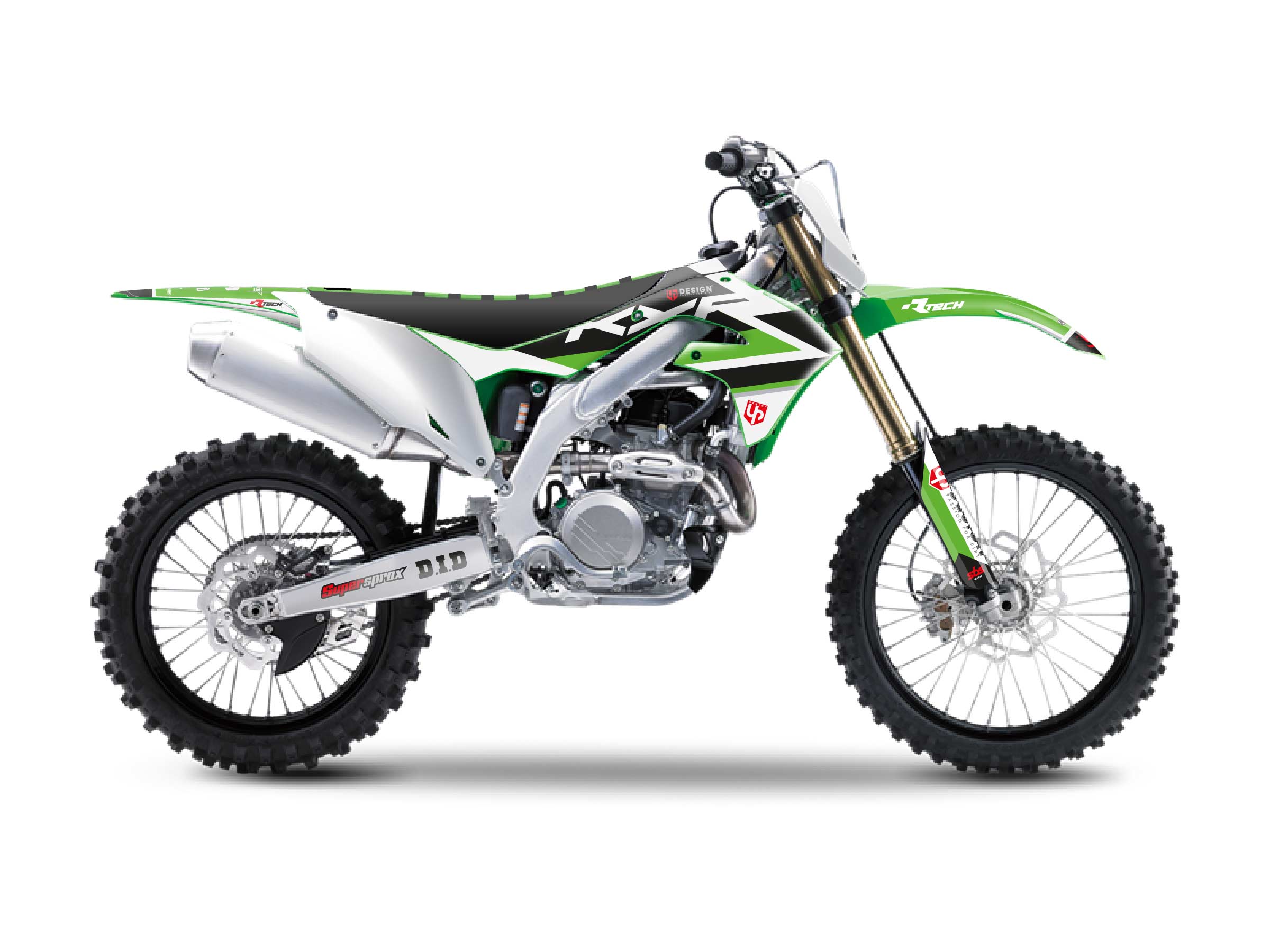 Kit Déco UP ROUND KAWASAKI KX 250 F (2006-2008) Vert