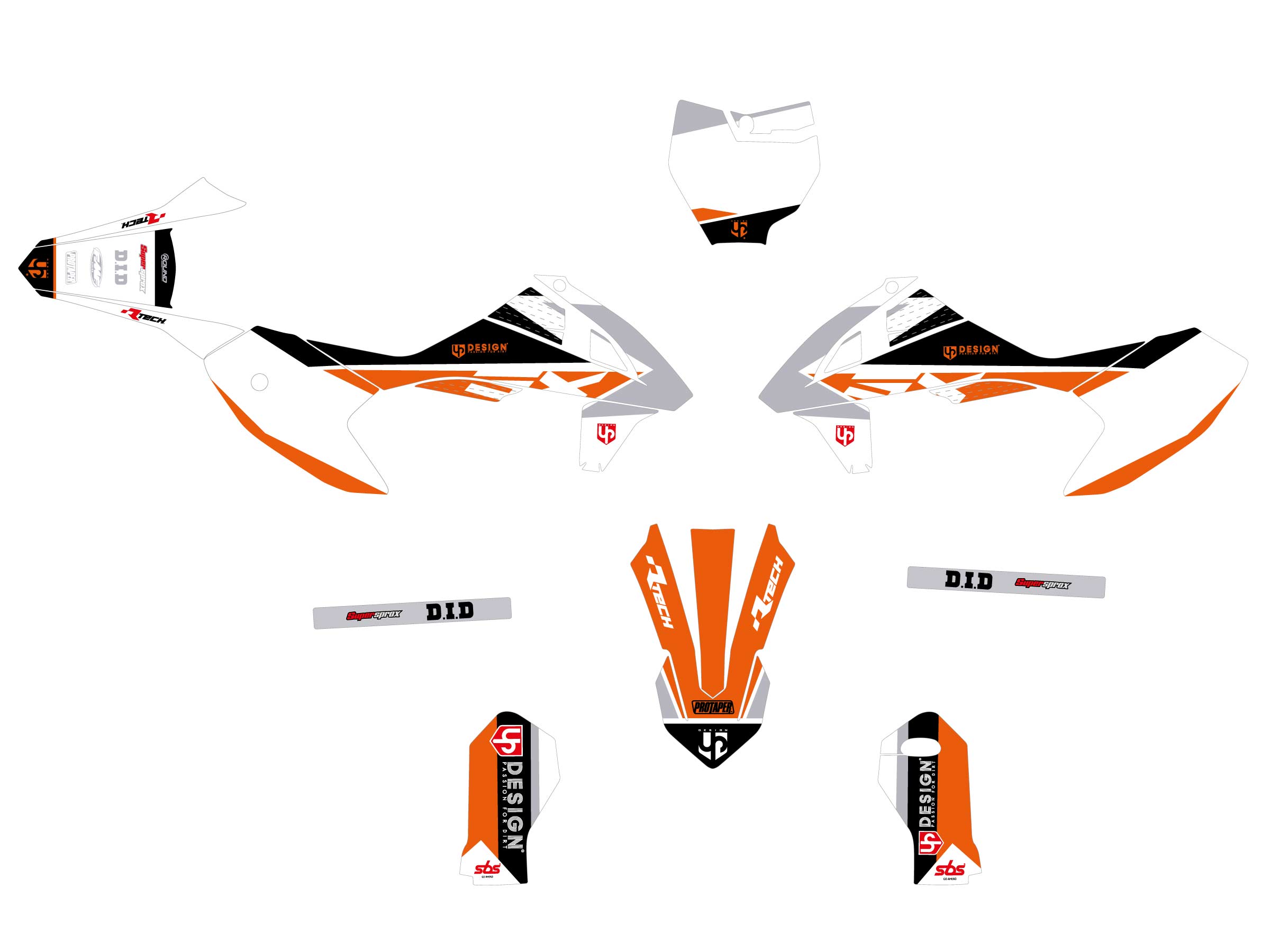 Kit Déco UP ROUND KTM SX 50 (1998-2001) Orange