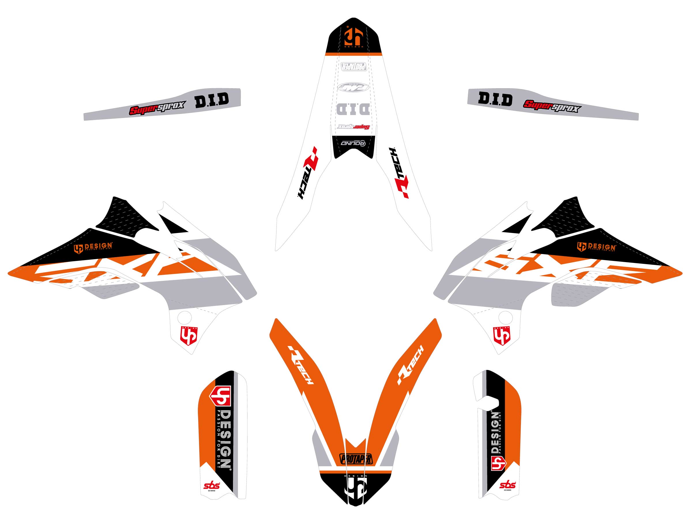 Kit Déco UP ROUND KTM SX 85 (2003-2005) Orange