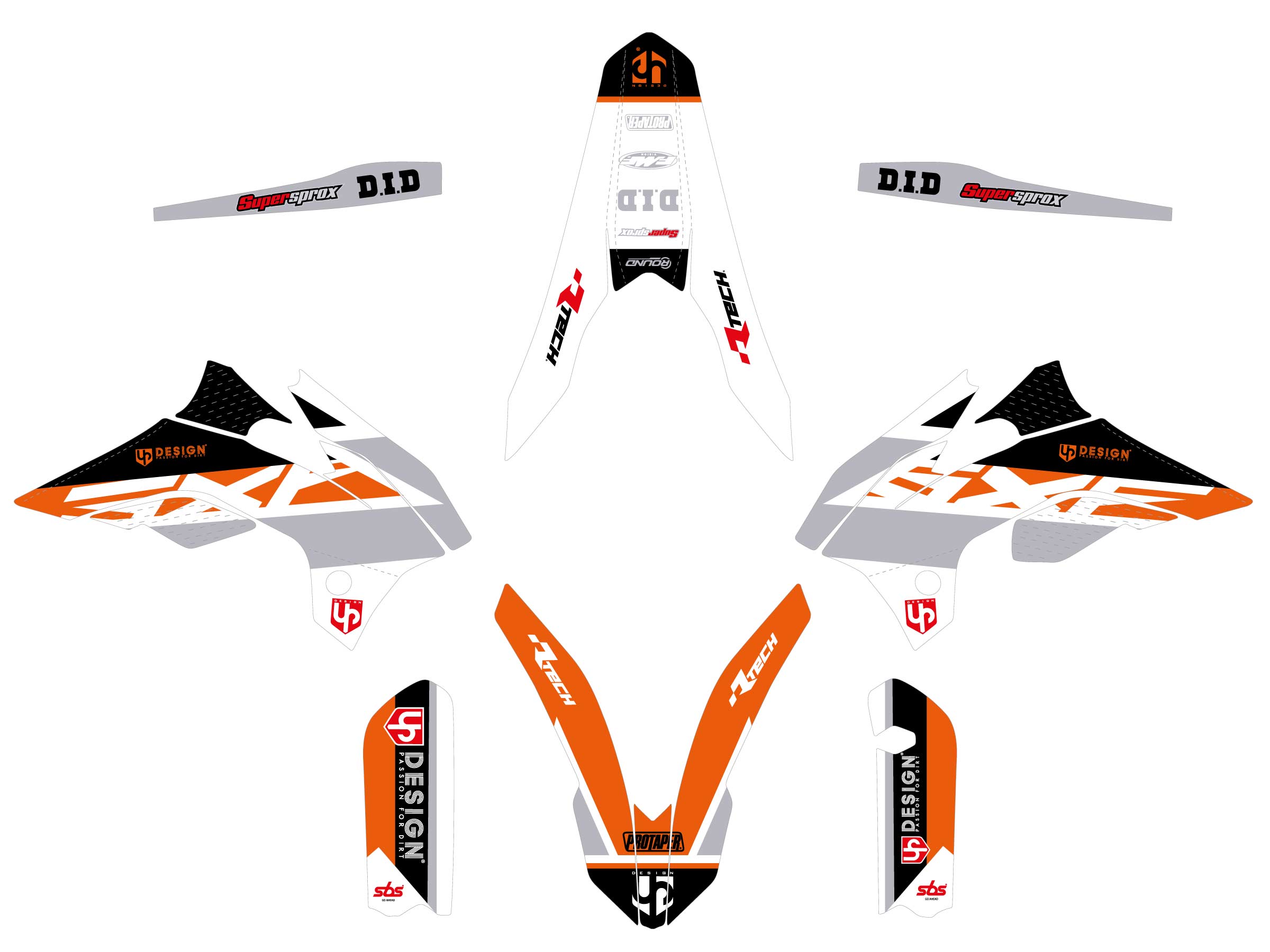 Kit Déco UP ROUND KTM SX 85 (2013-2014) Orange