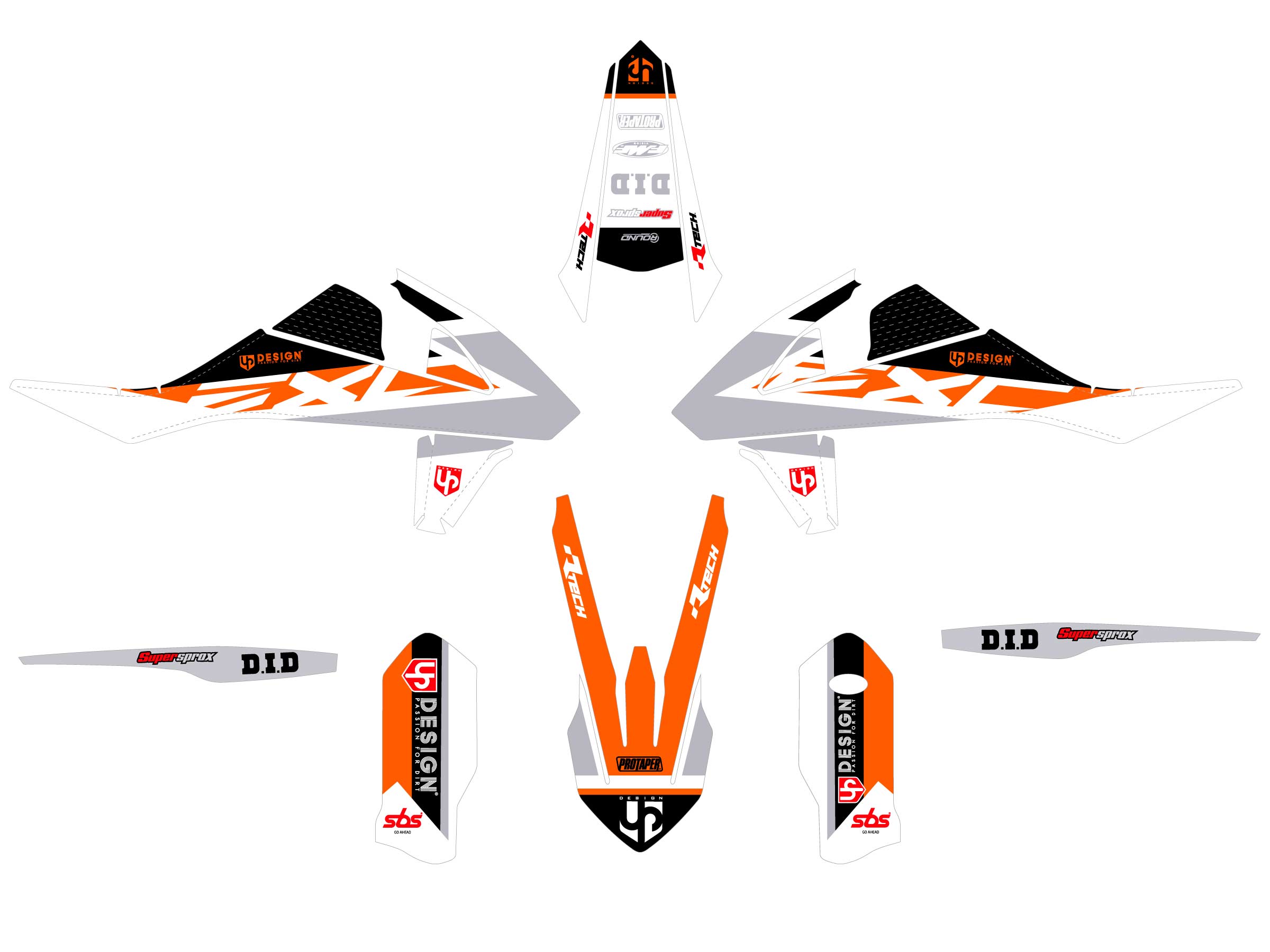 Kit Déco UP ROUND KTM EXC / EXC-F (2012-2013) Orange