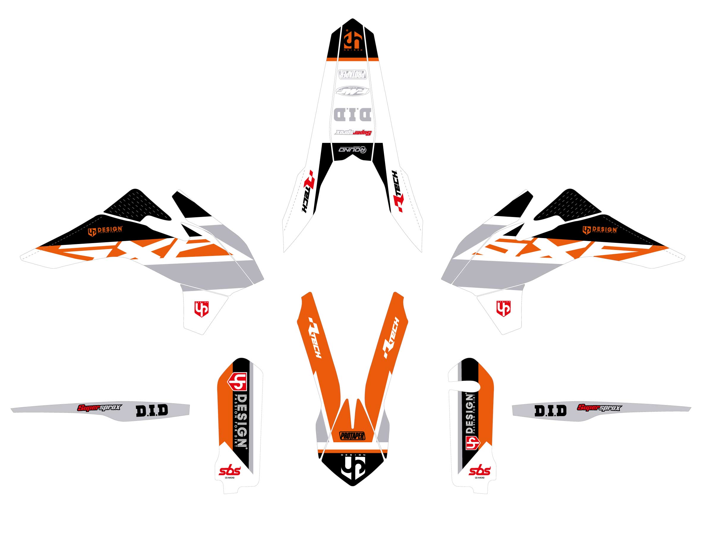 Kit Déco UP ROUND KTM EXC / EXC-F (2016) Orange