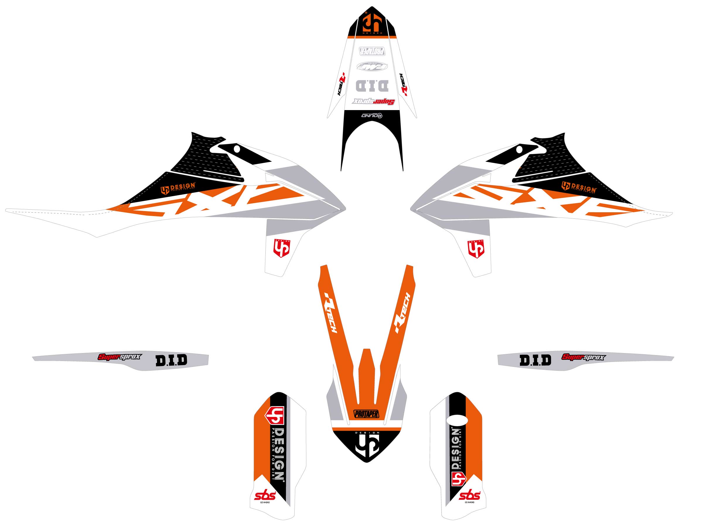 Kit Déco UP ROUND KTM EXC / EXC-F (2020-2022) Orange
