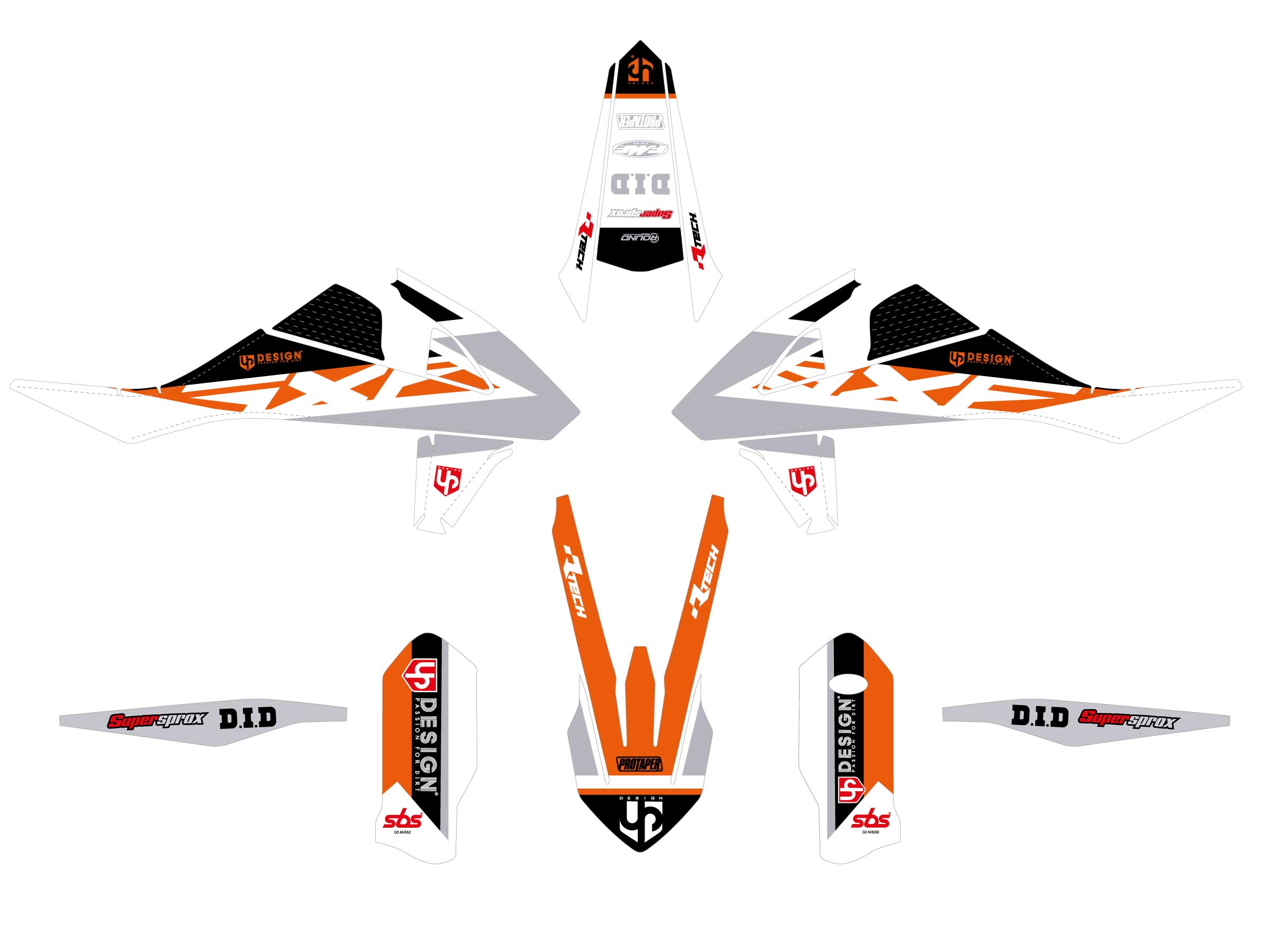 Kit Déco UP ROUND KTM SX / SX-F (2008-2010) Orange