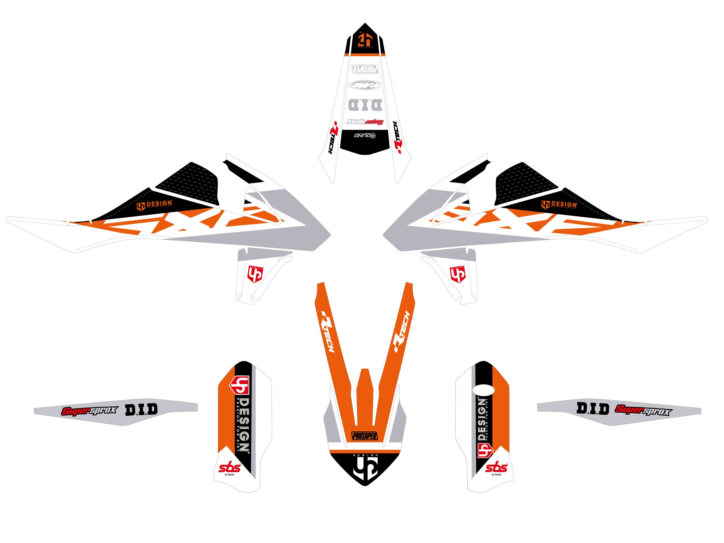 Kit Déco UP ROUND KTM SX / SX-F (2011-2012) Orange