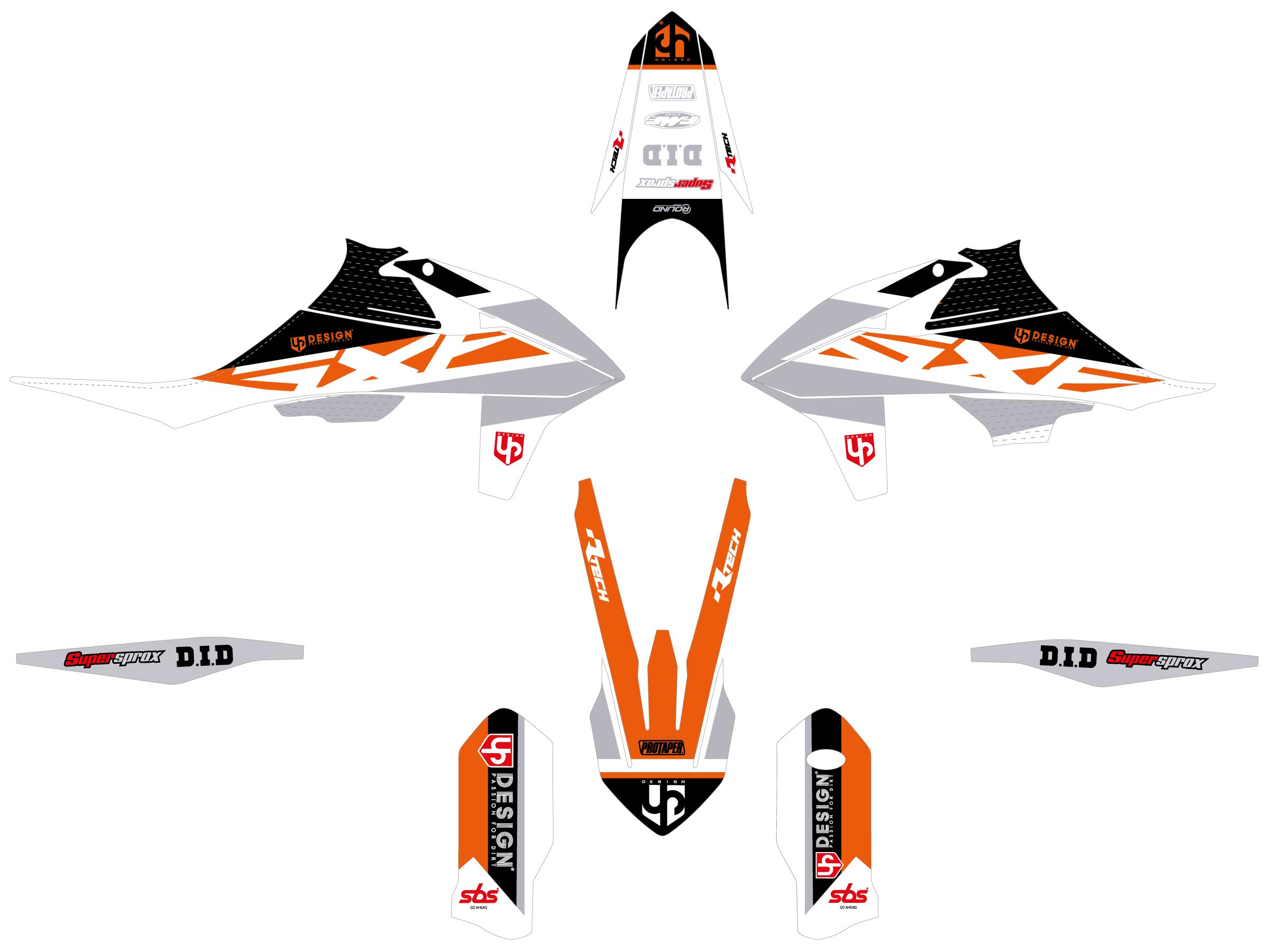 Kit Déco UP ROUND KTM SX / SX-F (2019-2022) Orange