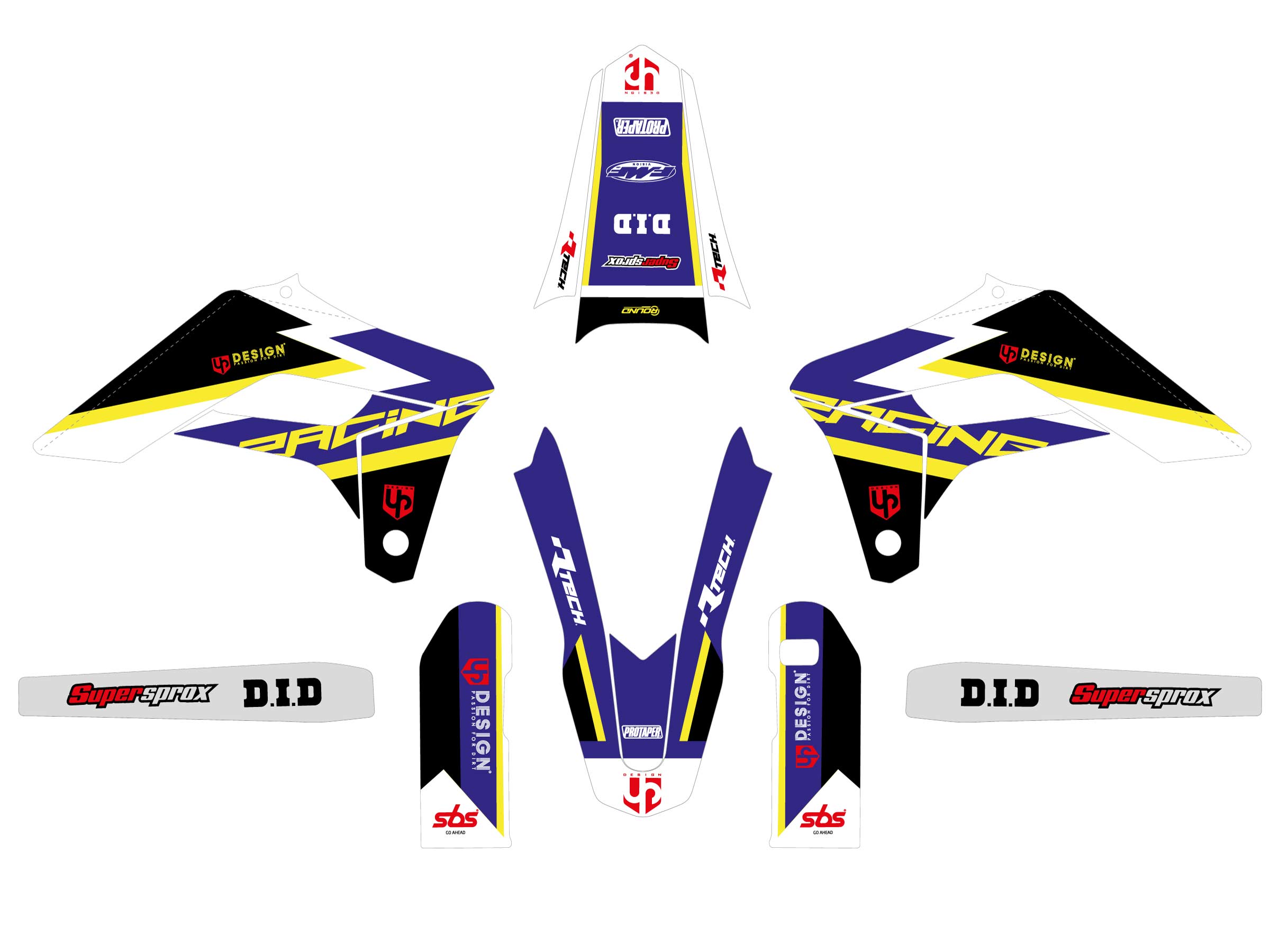 Kit Déco UP ROUND SHERCO SE (2009-2011) Bleu