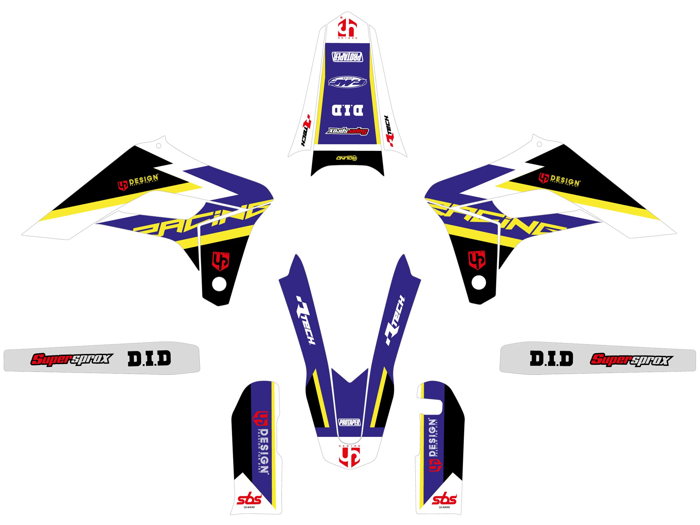 Kit Déco UP ROUND SHERCO SE (2019-2022) Bleu