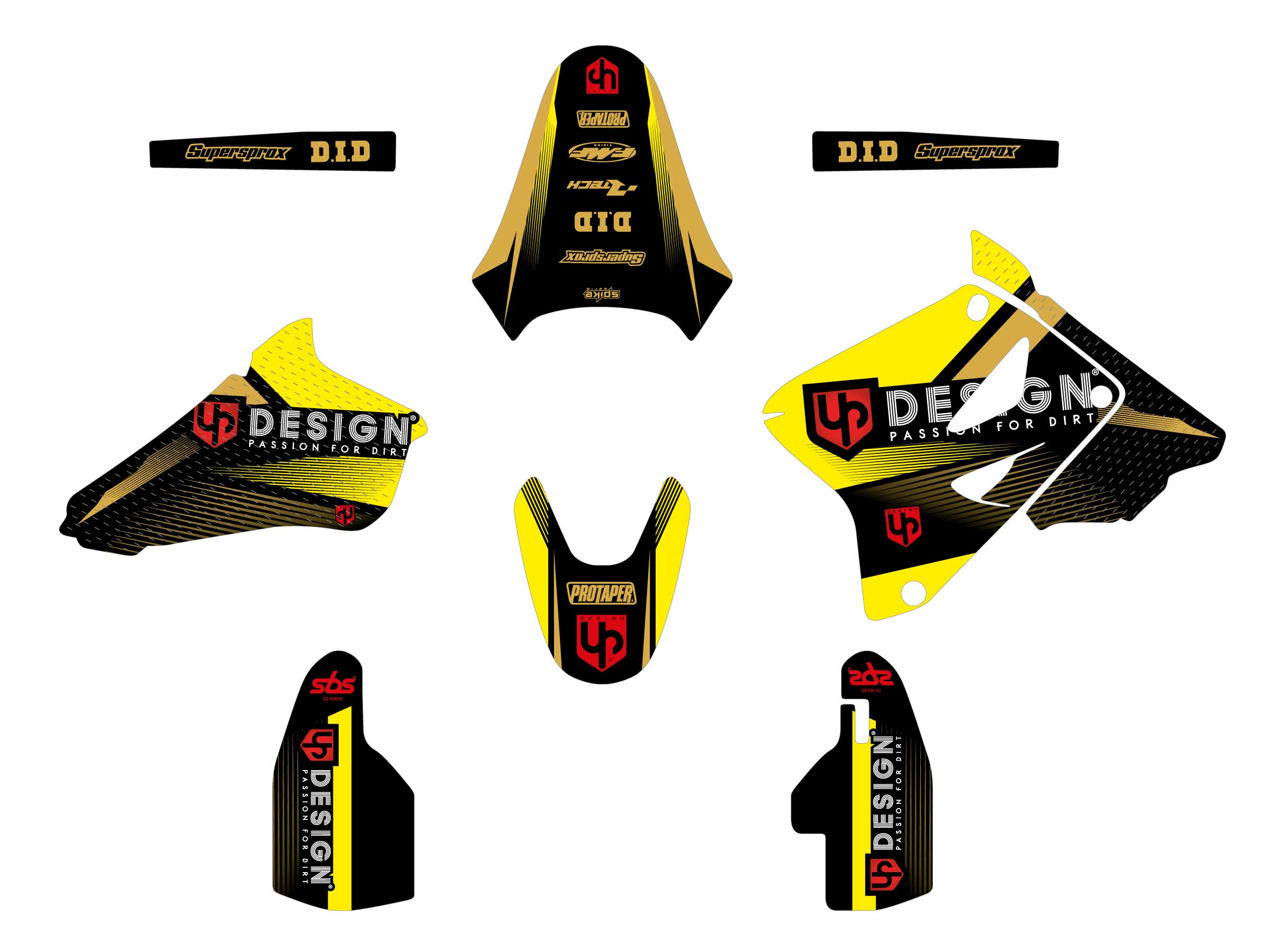 Kit Déco UP SPIKE SUZUKI RM 85 (2002-2022) Noir-Jaune