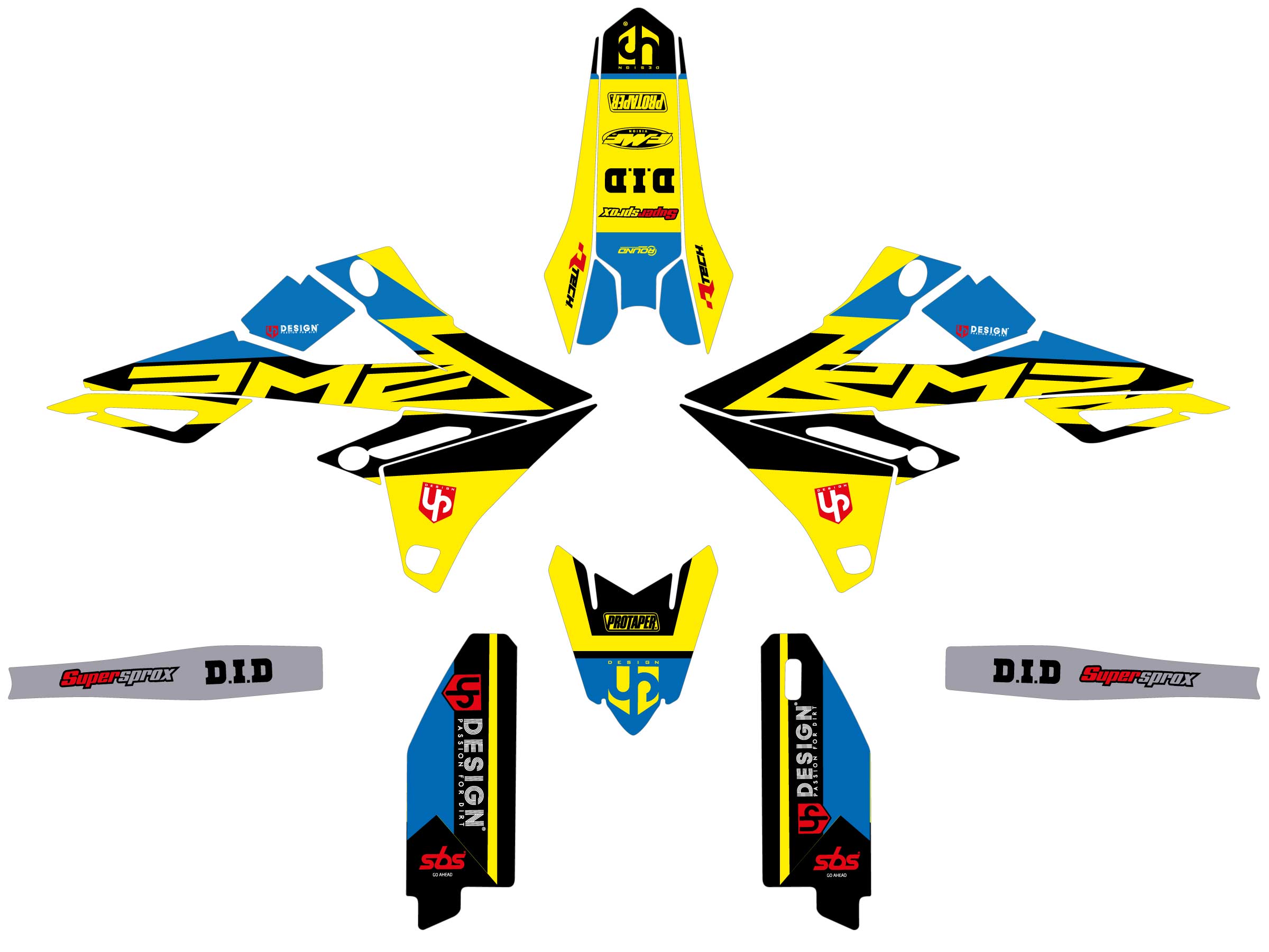 Kit Déco UP ROUND SUZUKI RMZ 450 (2008-2017) Jaune