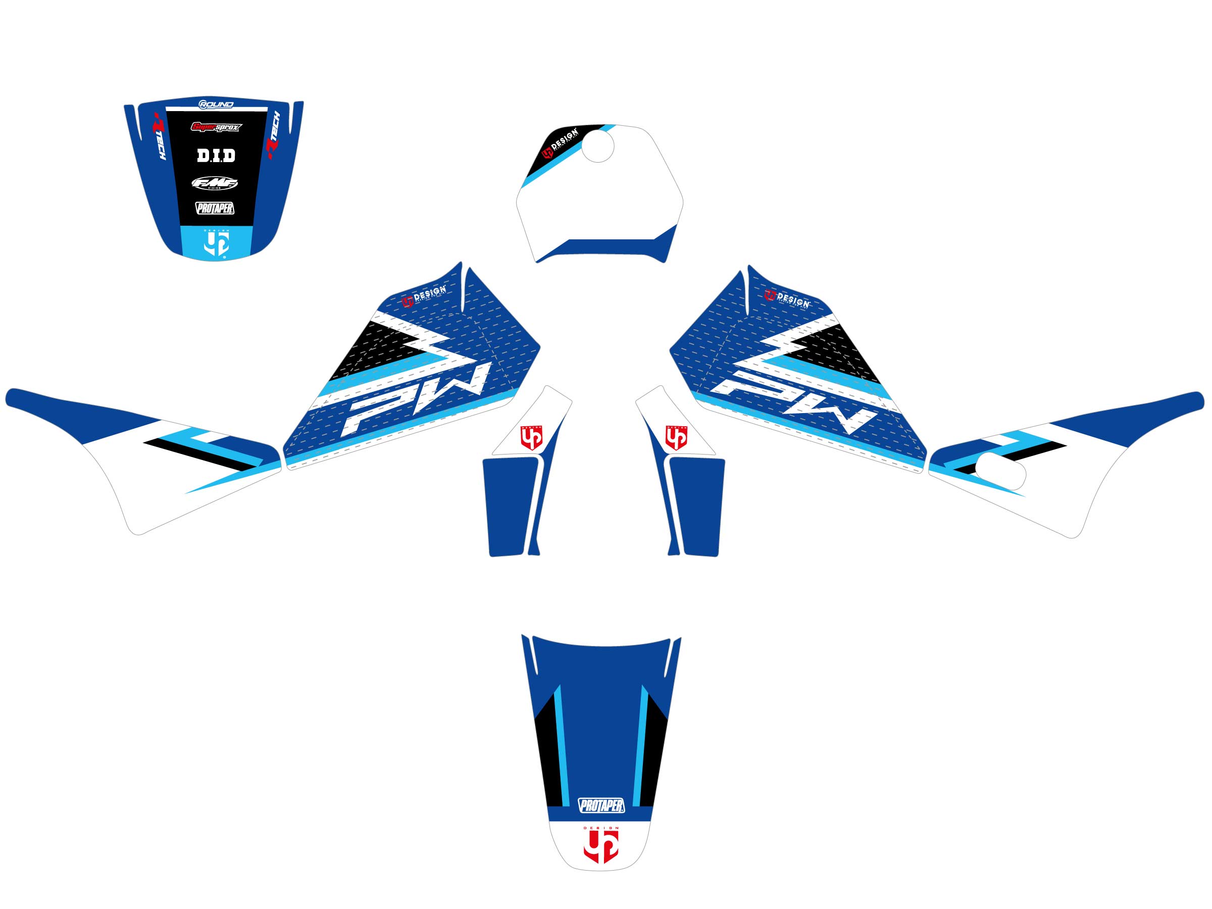 Kit Déco UP ROUND YAMAHA PW 80 (1983-2012) Bleu