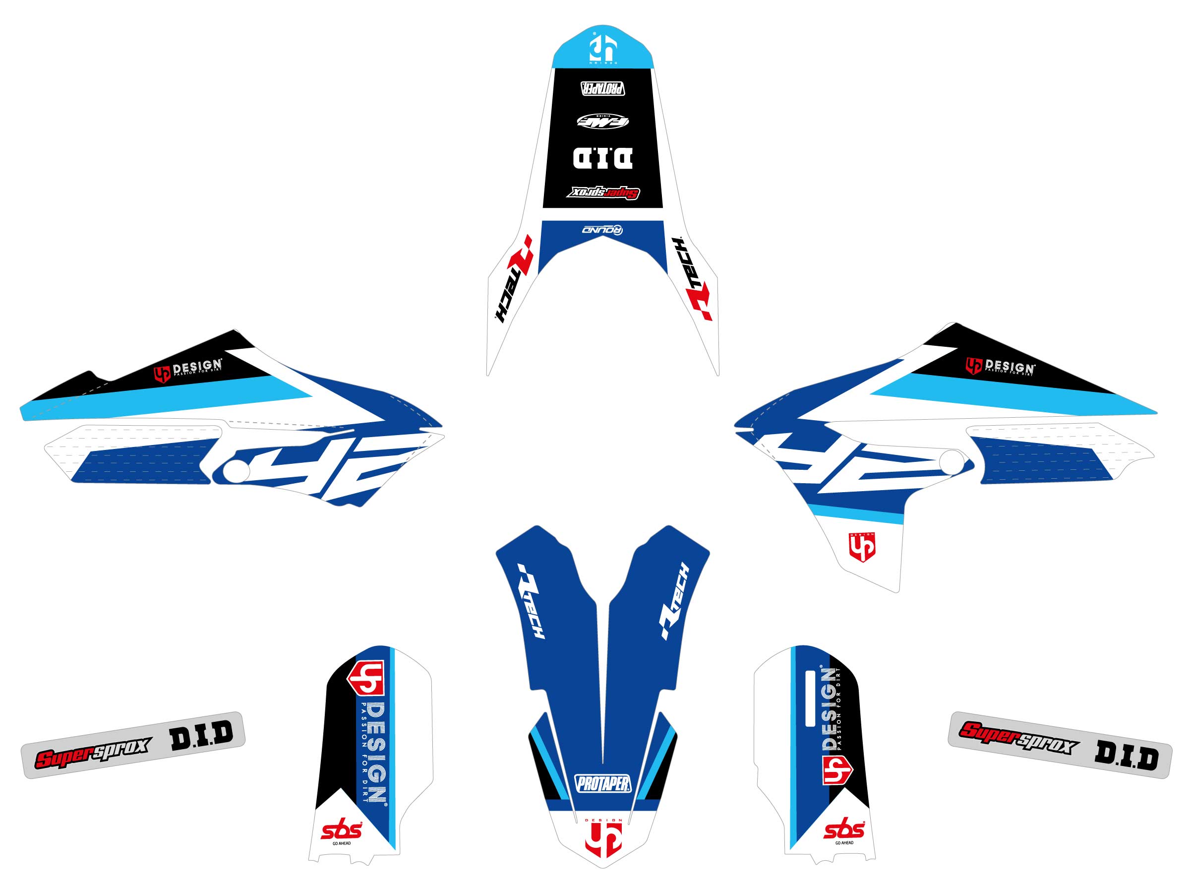 Kit Déco UP ROUND YAMAHA YZ 65 (2018-2022) Bleu