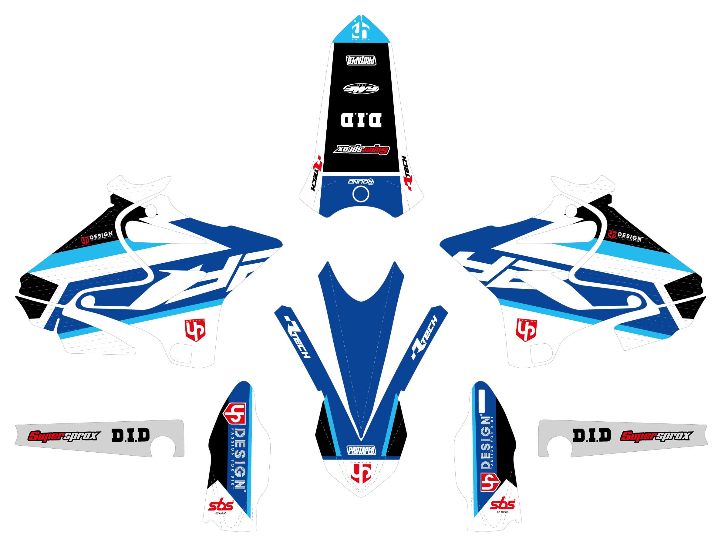 Kit Déco UP ROUND YAMAHA YZ (2006-2008) Bleu