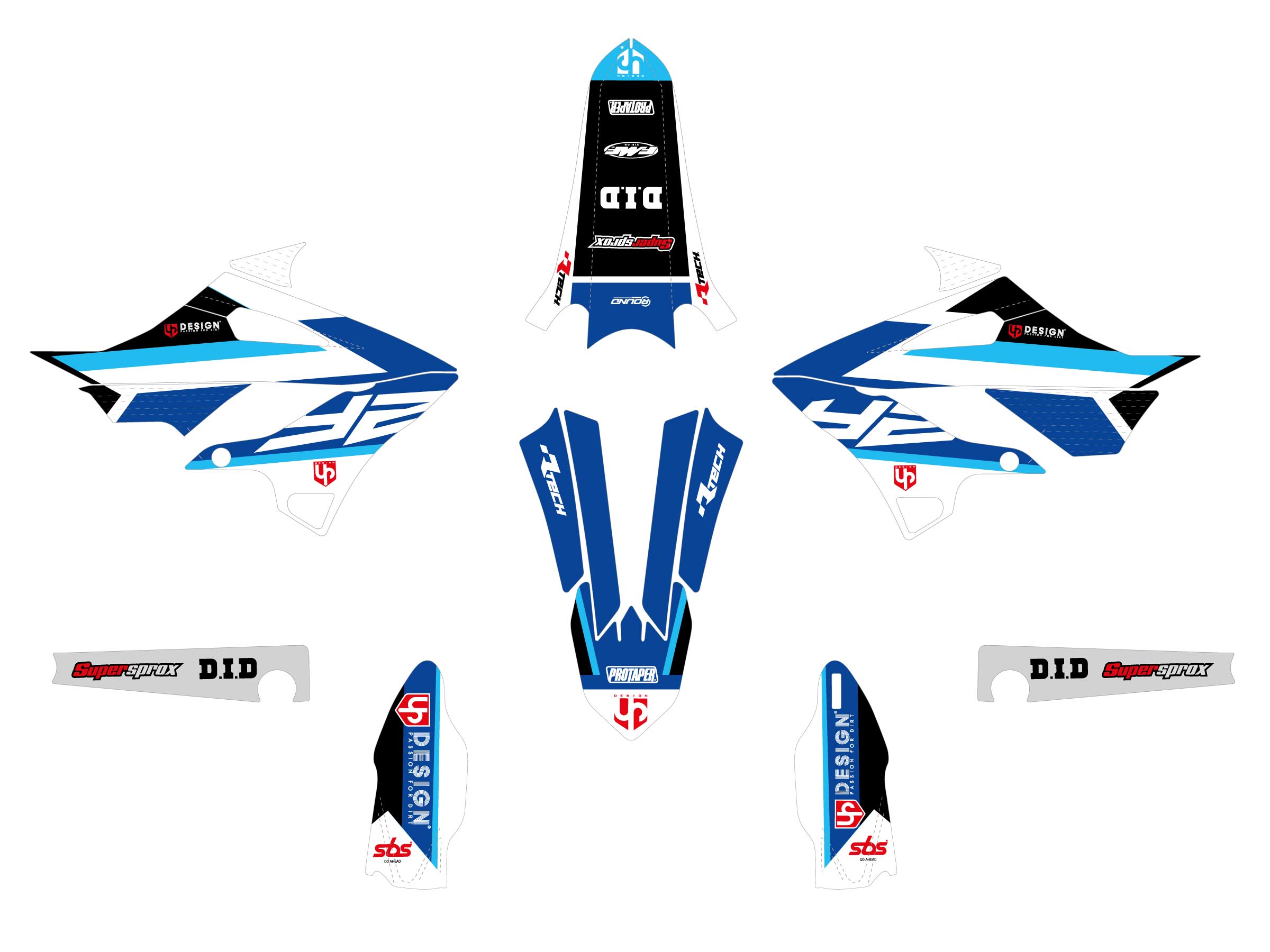 Kit Déco UP ROUND YAMAHA YZ (2022-2022) Bleu