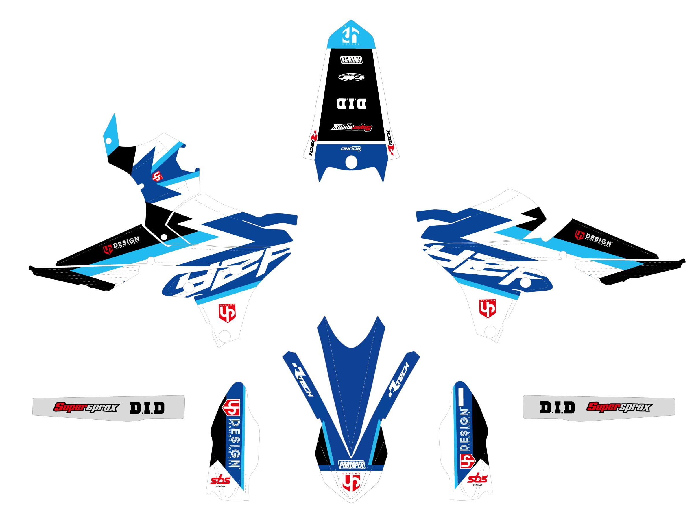 Kit Déco UP ROUND YAMAHA YZ 250 F (2010-2013) Bleu