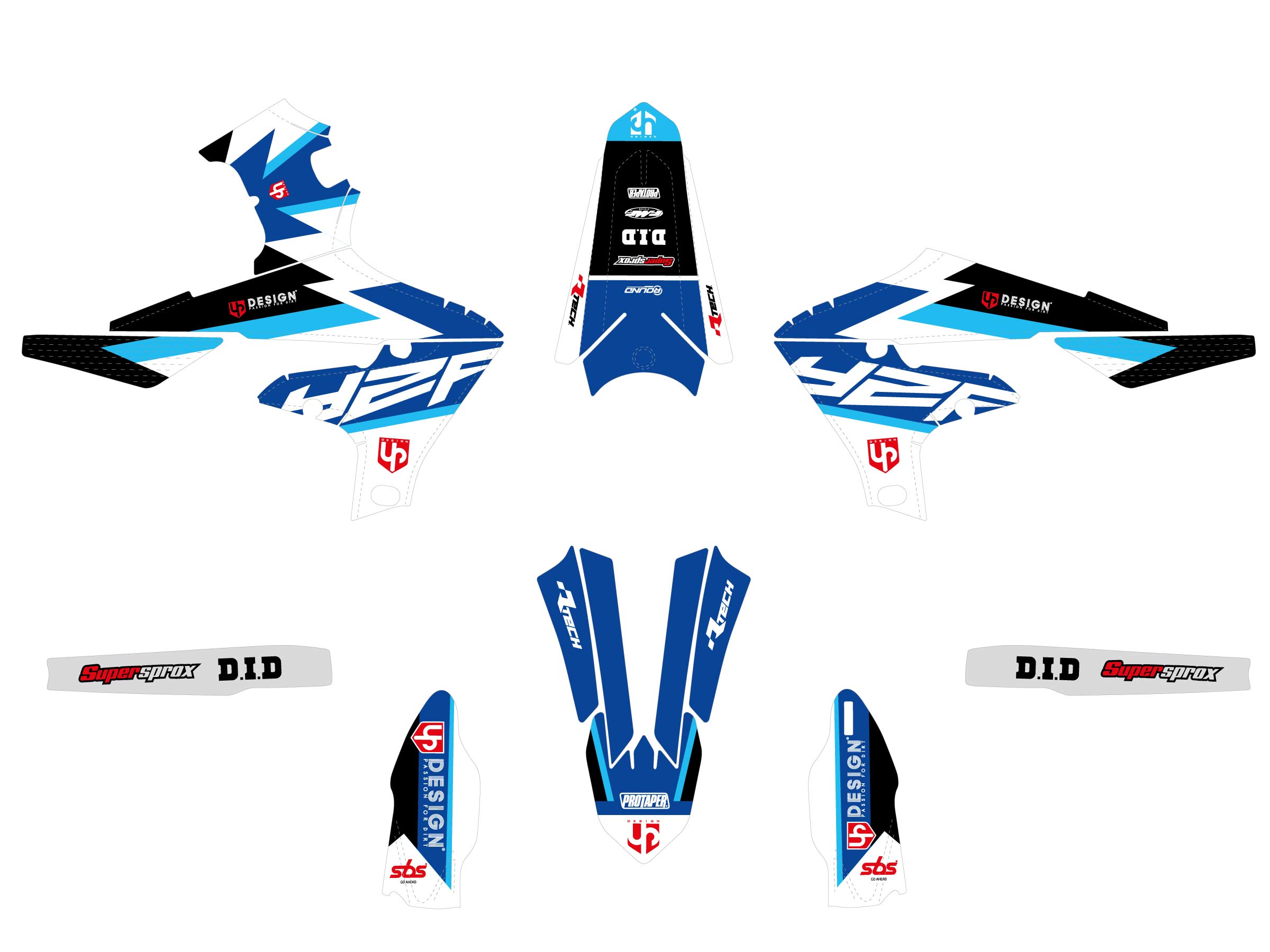 Kit Déco UP ROUND YAMAHA YZ 250 F (2019-2022) Bleu