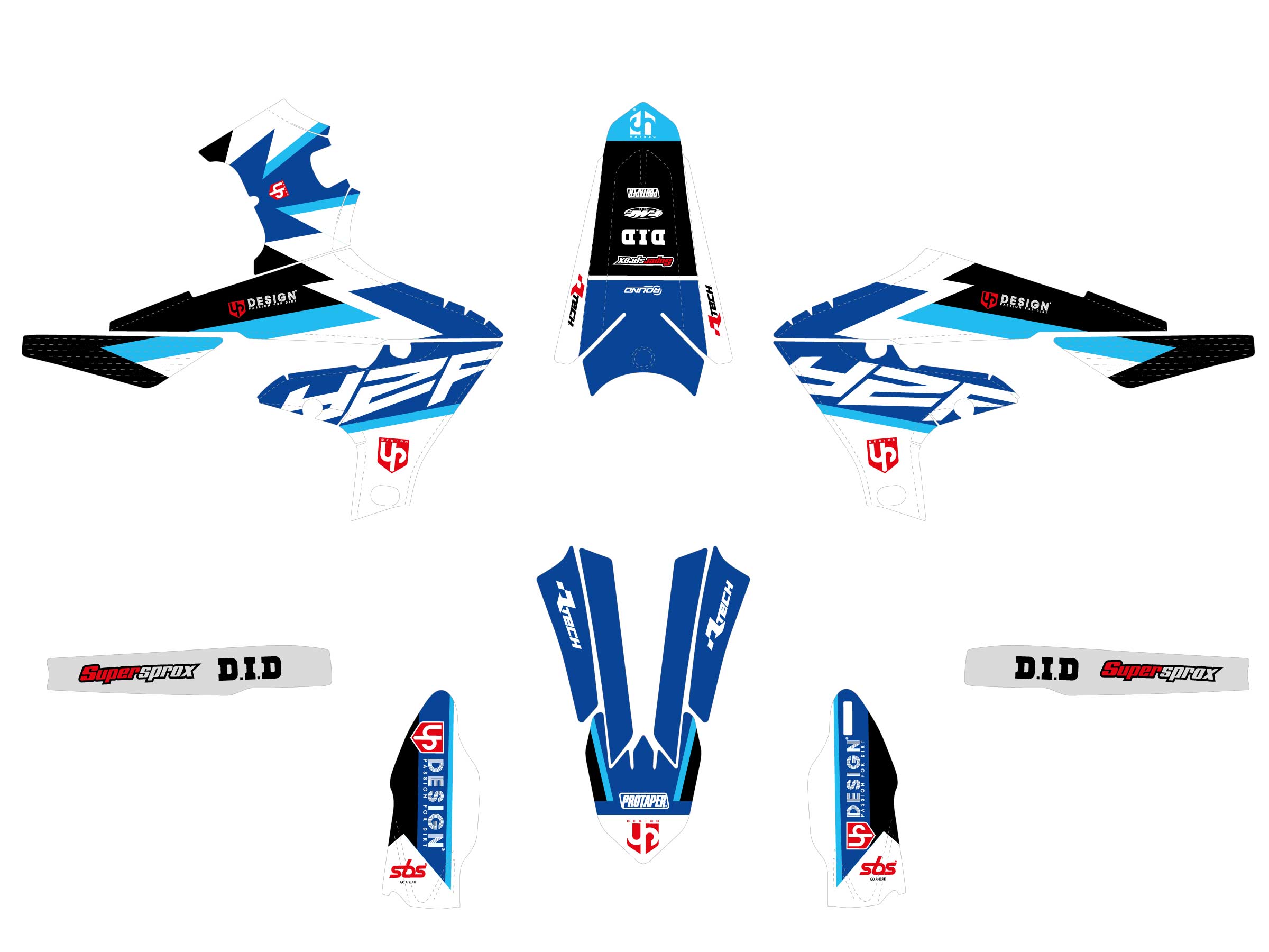 Kit Déco UP ROUND YAMAHA YZ 450 F (2018-2022) Bleu