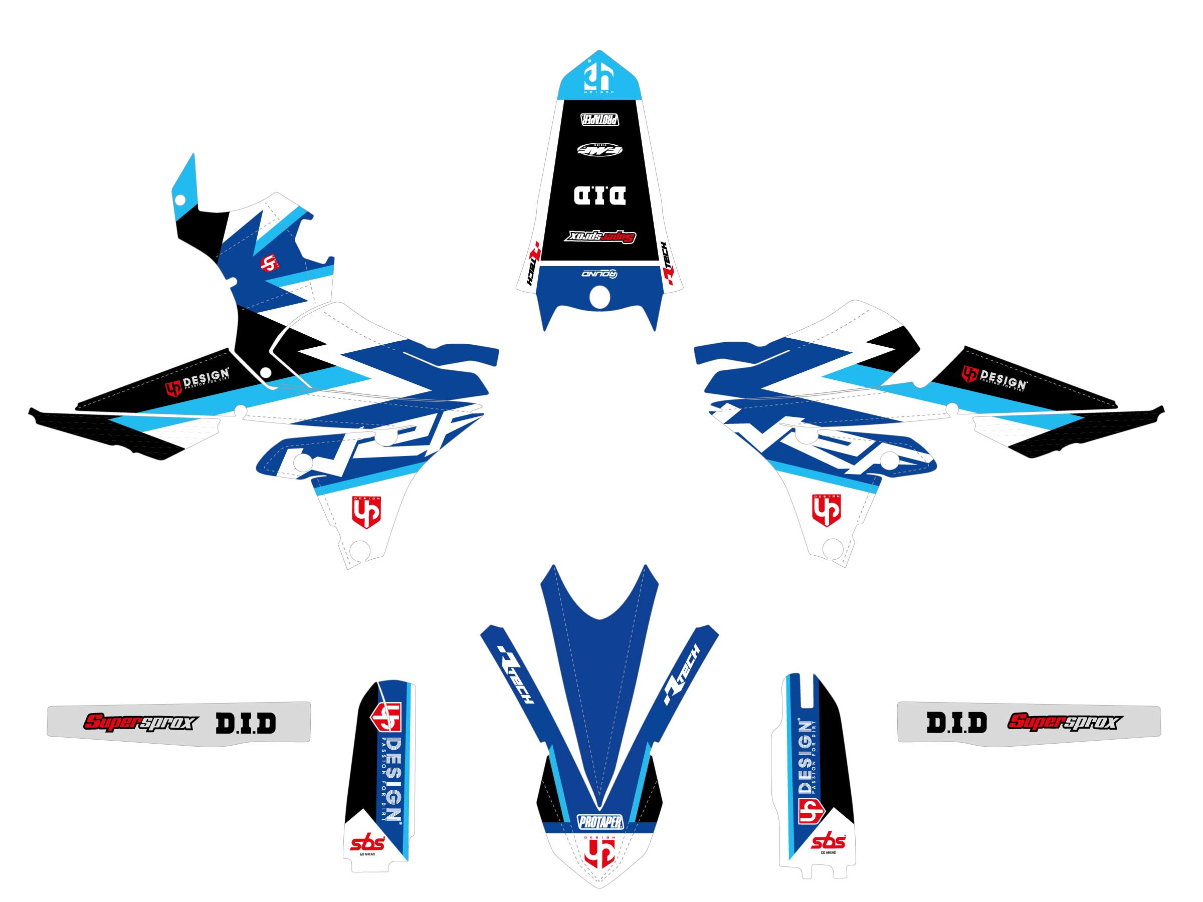 Kit Déco UP ROUND YAMAHA WR 250 F (2007-2013) Bleu