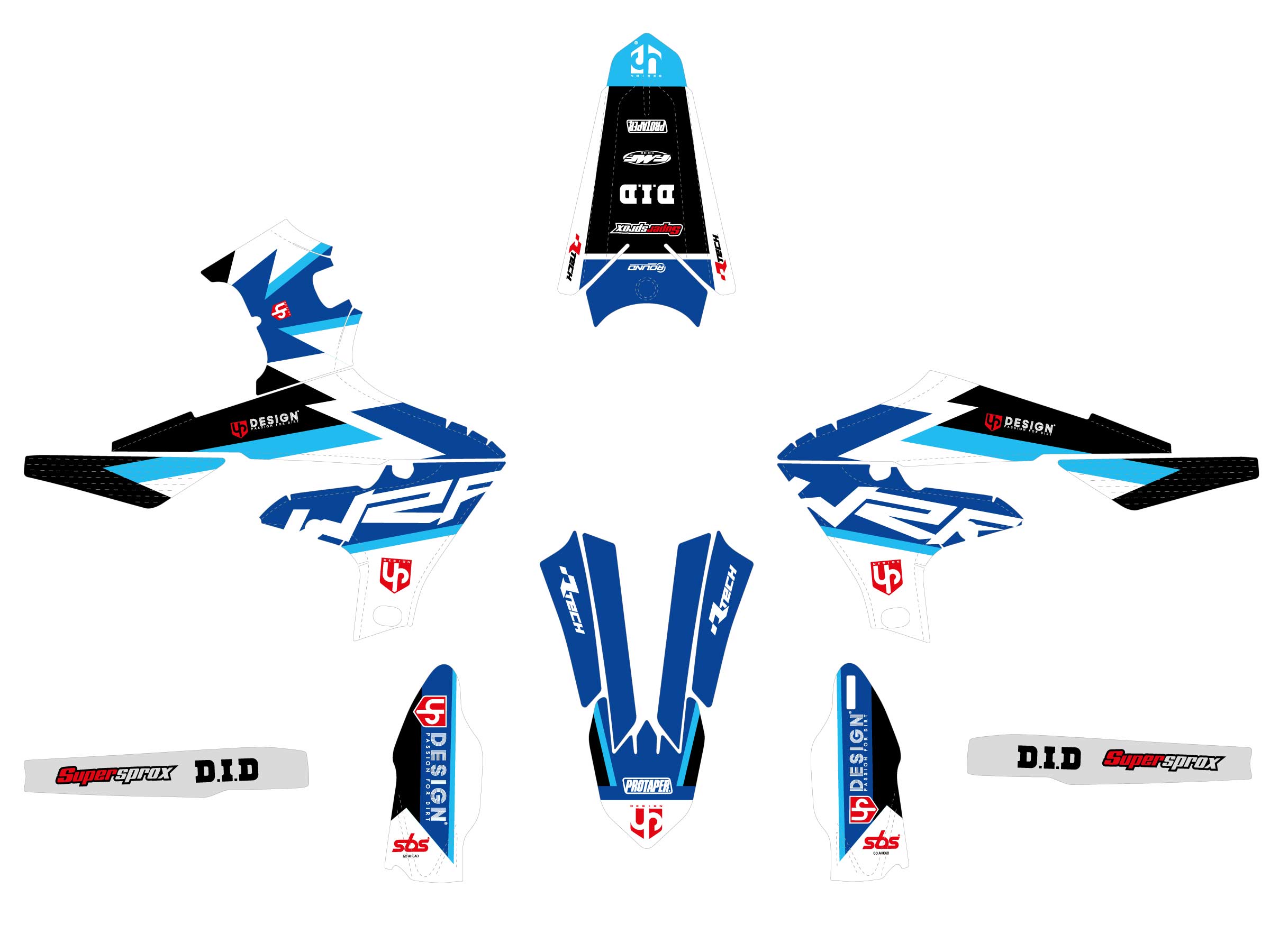 Kit Déco UP ROUND YAMAHA WR 250 F (2020-2022) Bleu