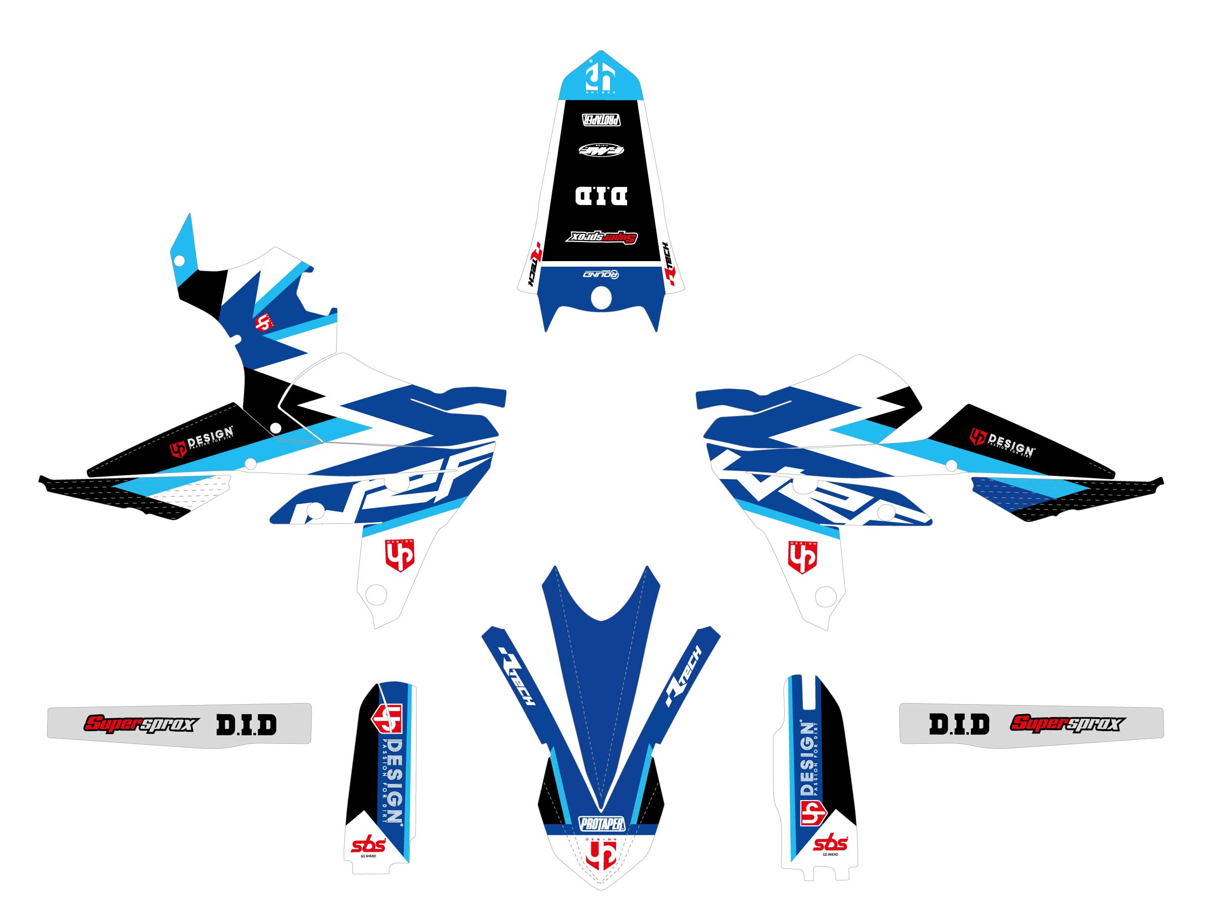Kit Déco UP ROUND YAMAHA WR 450 F (2012-2015) Bleu