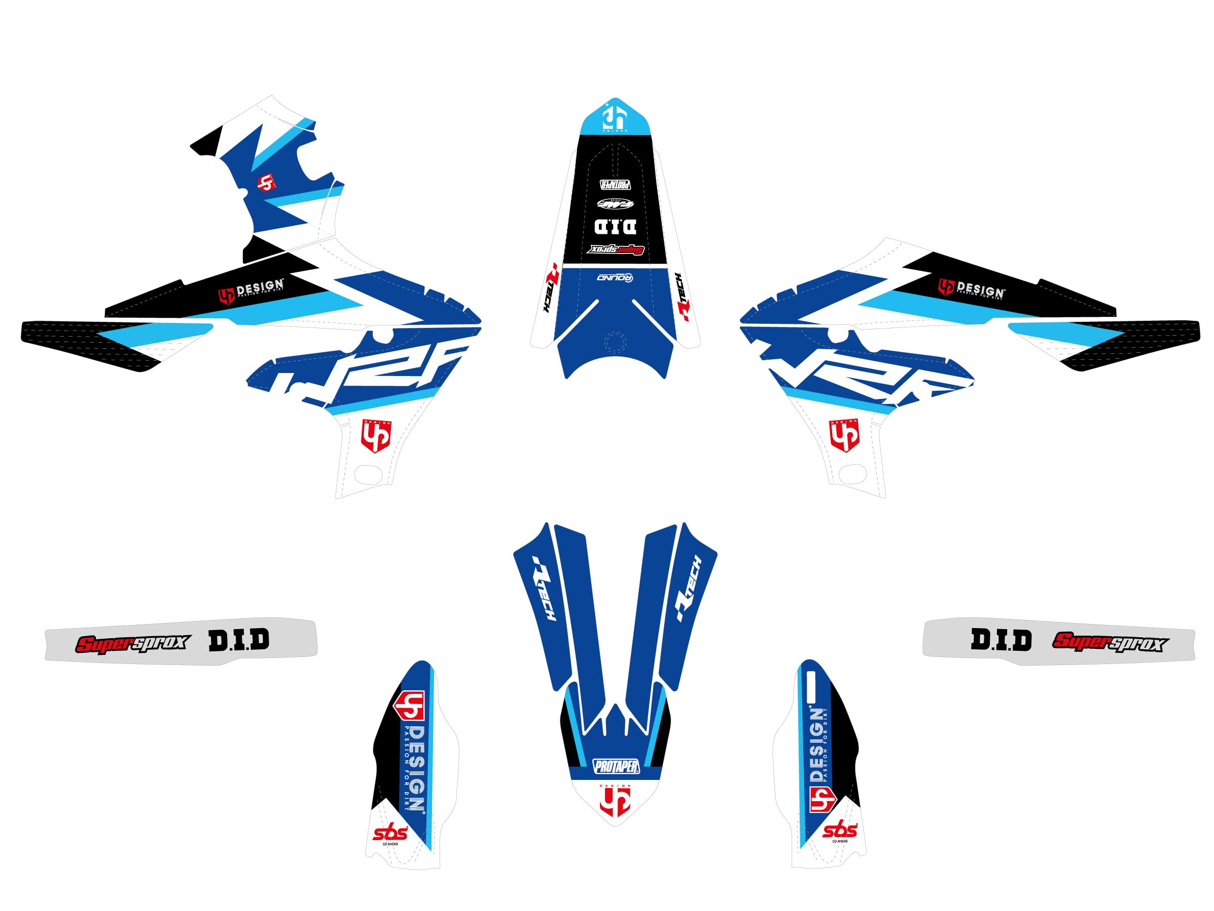 Kit Déco UP ROUND YAMAHA WR 450 F (2019-2022) Bleu