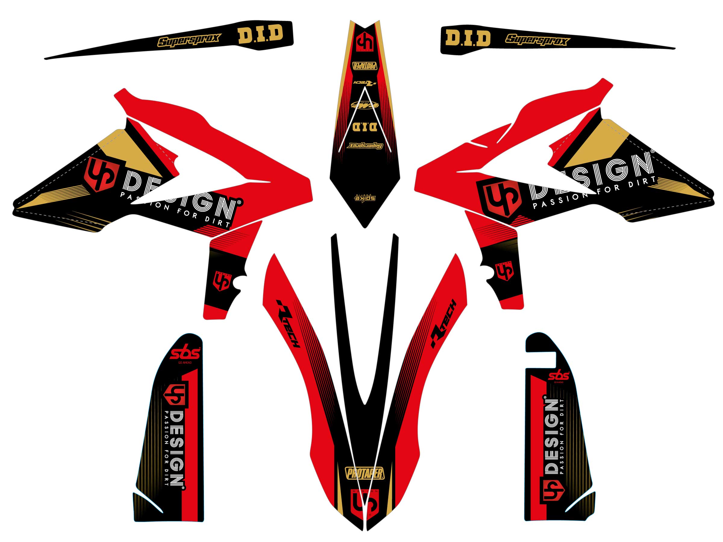 Kit Déco UP SPIKE BETA RR (2013-2017) Noir-Rouge