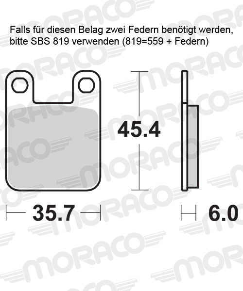 Plaquettes de frein moto SBS 559HF Plaquettes de frein moto SBS 559HF