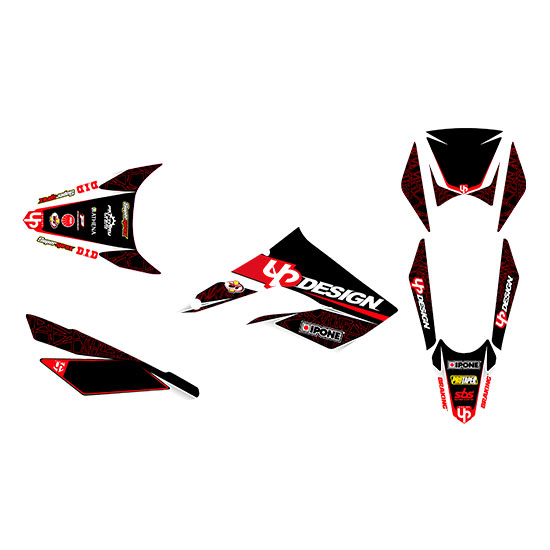 Kit Deco UP DRAFT DERBI DRD XTREME 11->16 noir-rou