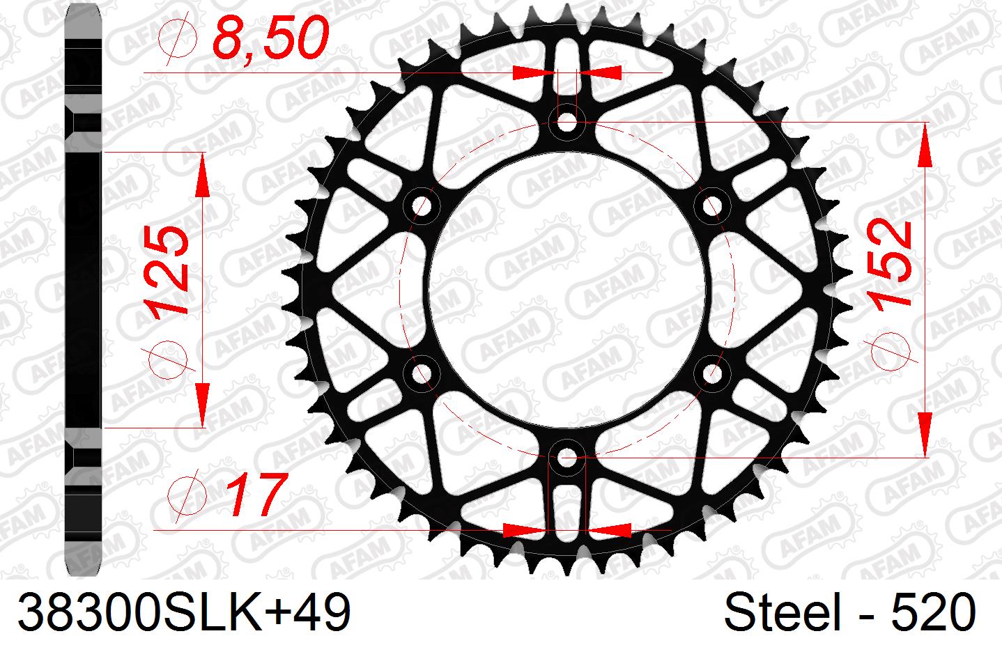 COURONNE ACIER #520 S/C 38300SLK+49