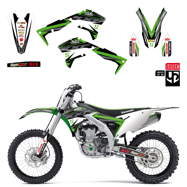 Kit Deco UP IRON KAWASAKI KXF 250 2013-2016 VERT