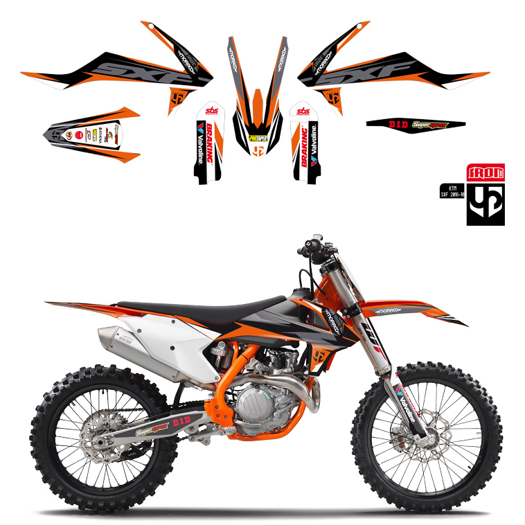 Kit Deco UP IRON KTM SX - SXF  125 250 300 450 2016-2018 ORANGE