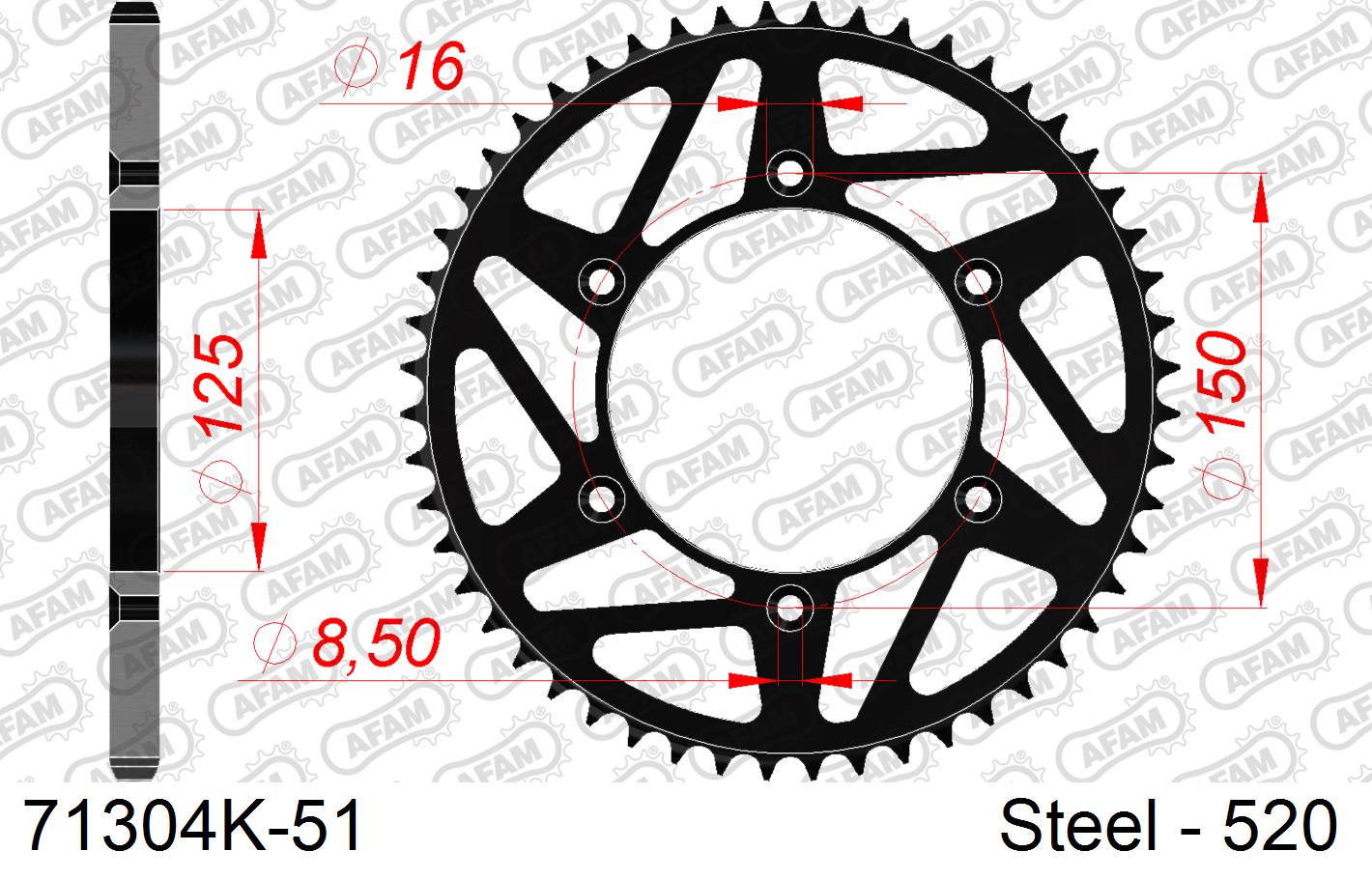 COURONNE ACIER #520 NOIR 71304K-51