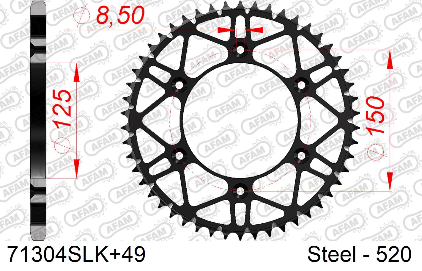 COURONNE ACIER #520 S/C 71304SLK+49